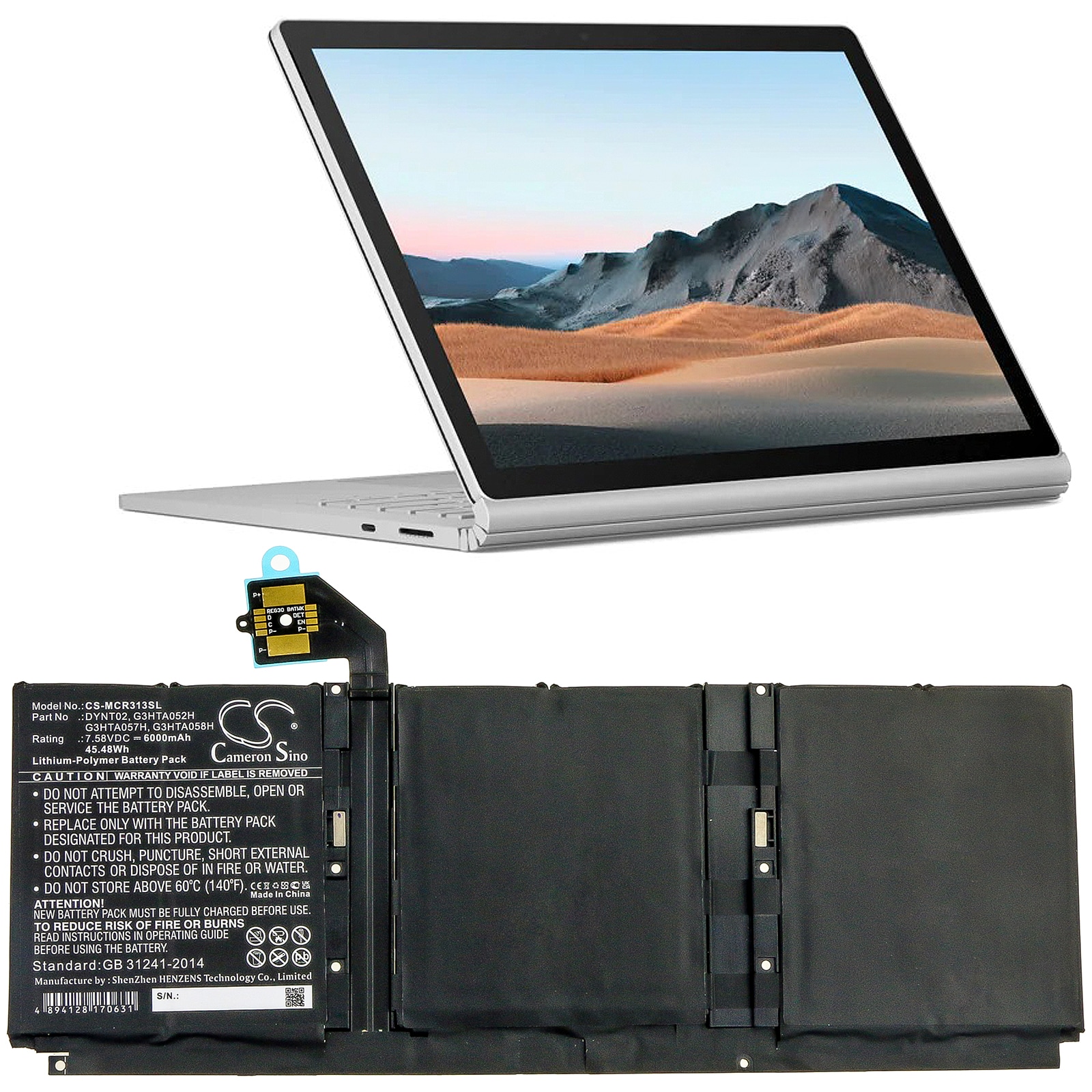 Batteri til nettbrett for Microsoft Surface Book 3 13 Core i5-1035G7 og andre.