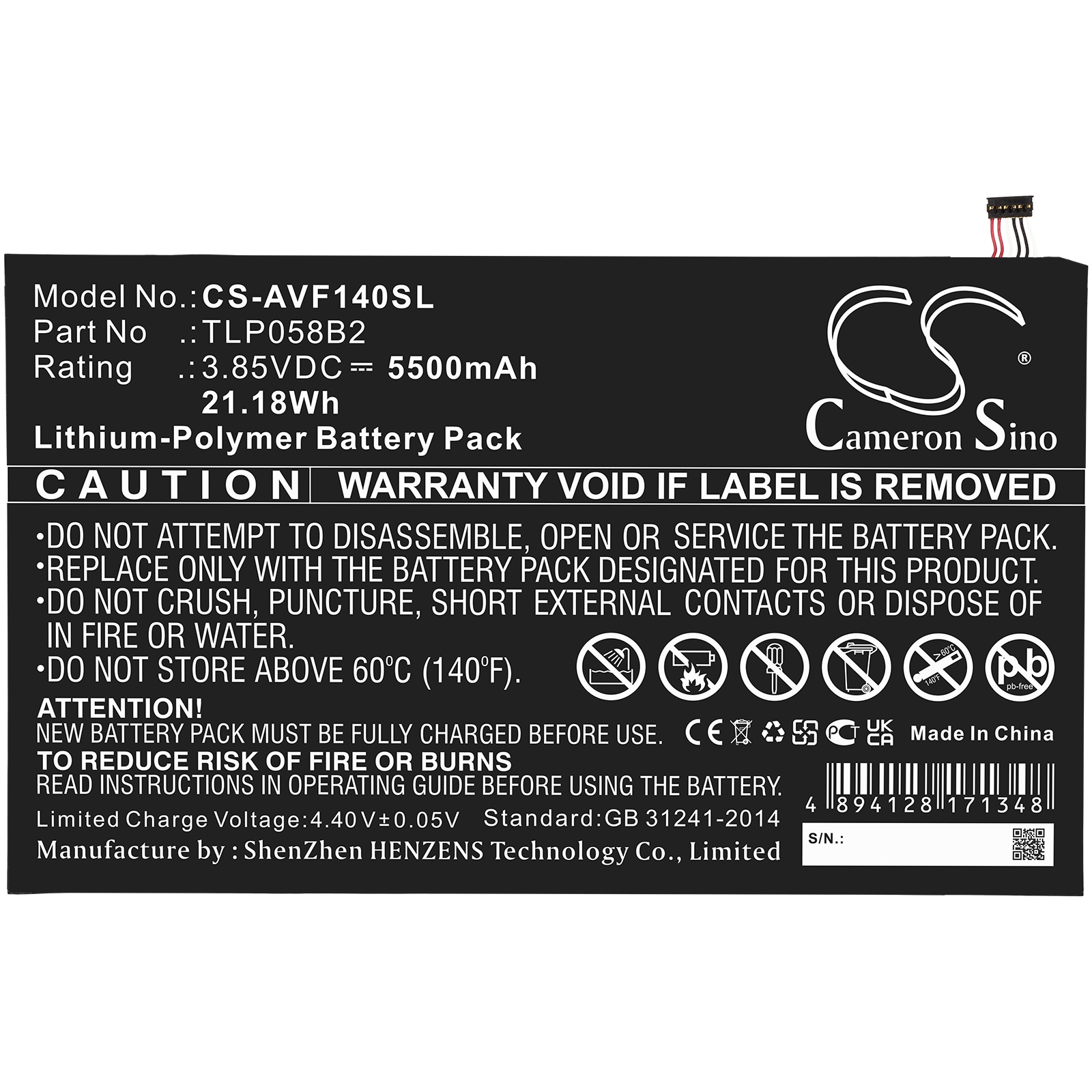 Batteri til nettbrett for Vodafone Tab Prime 7, VFD-1400