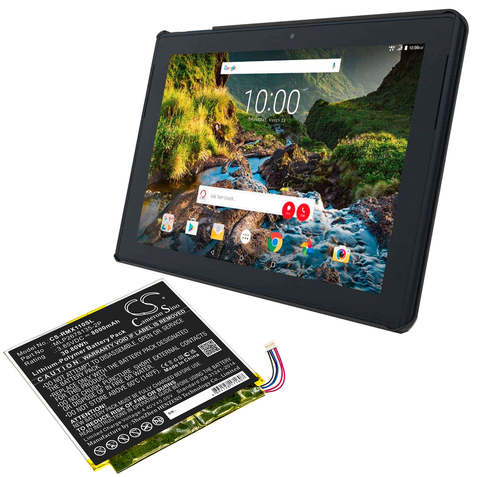 Batteri til nettbrett for Verizon Ellipsis 10 HD, QTAXIA1