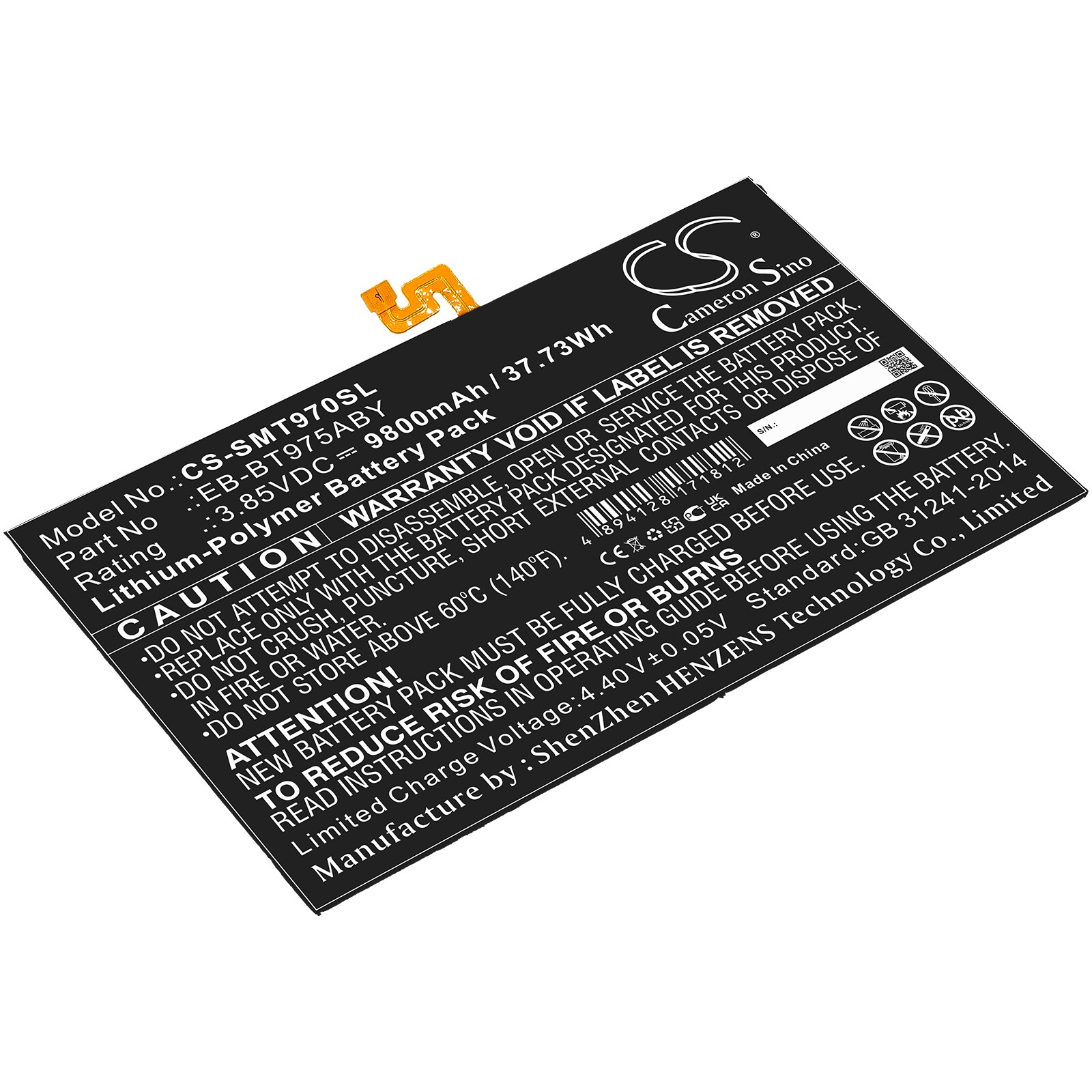 Batteri til nettbrett for Samsung Galaxy Tab S7 Plus 12.4, Galaxy Tab S7+ 12.4 2020 og andre.