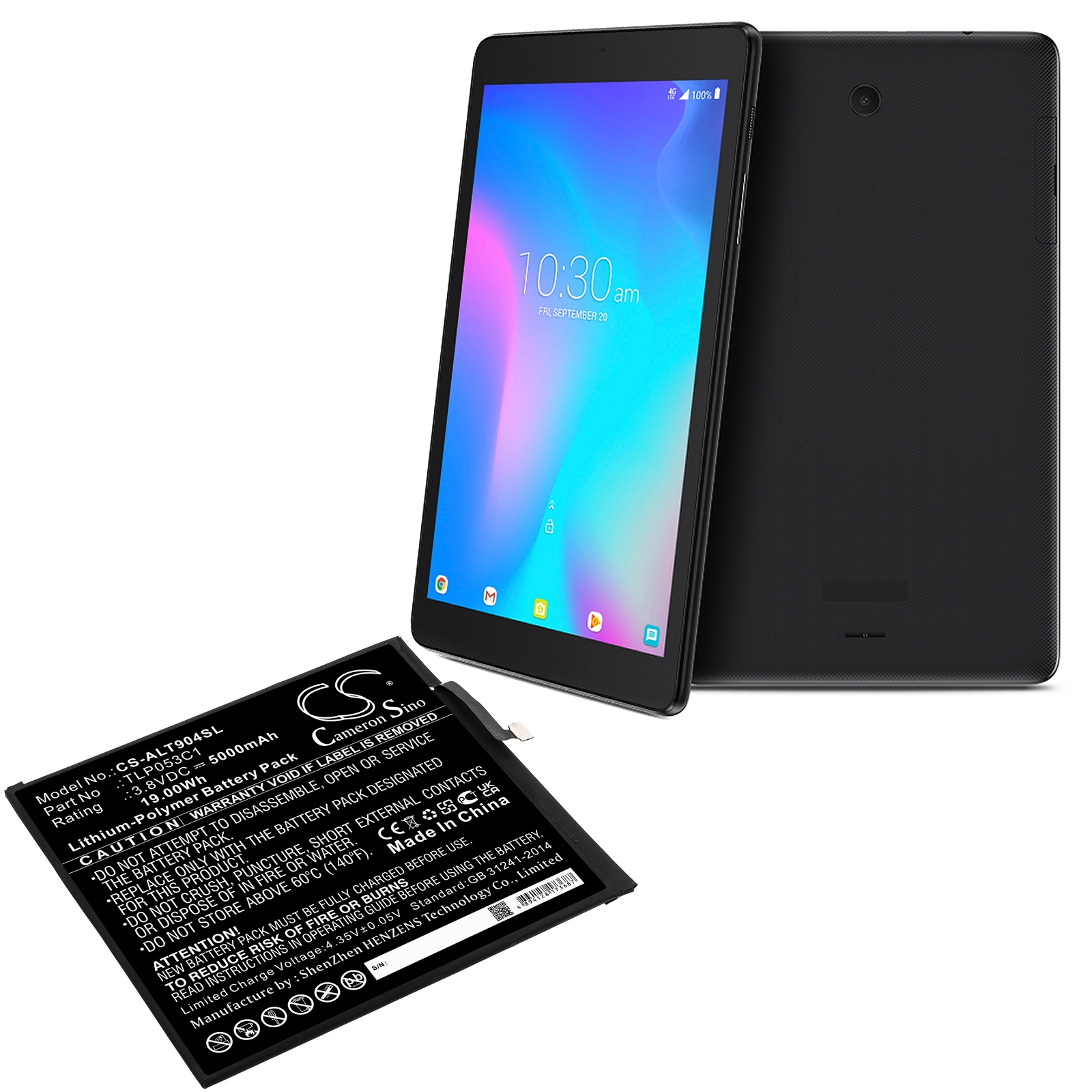 Batteri til nettbrett for Alcatel Tab 8, 9048S