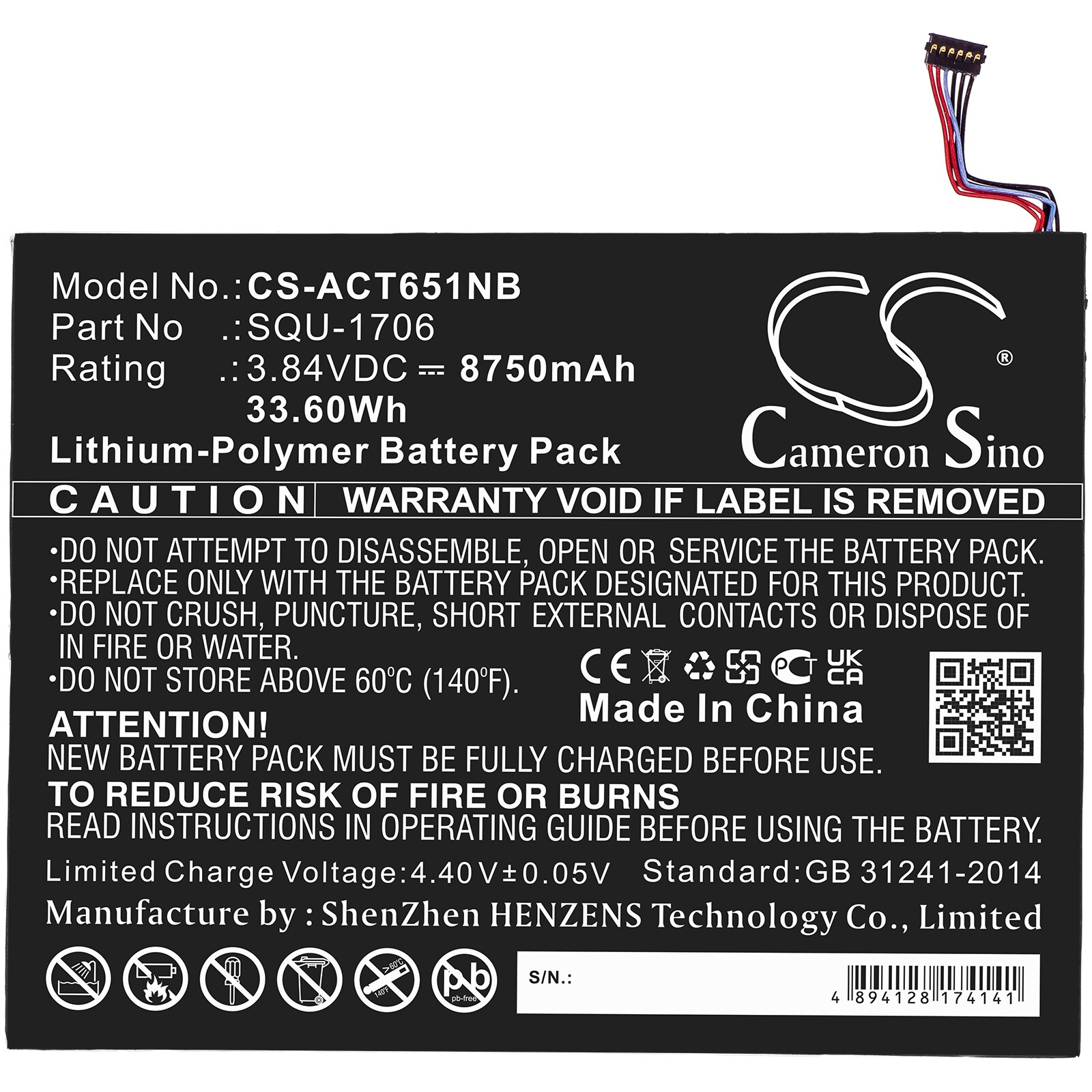 Nettbrettbatteri for Acer Chromebook Tab 10, D651N