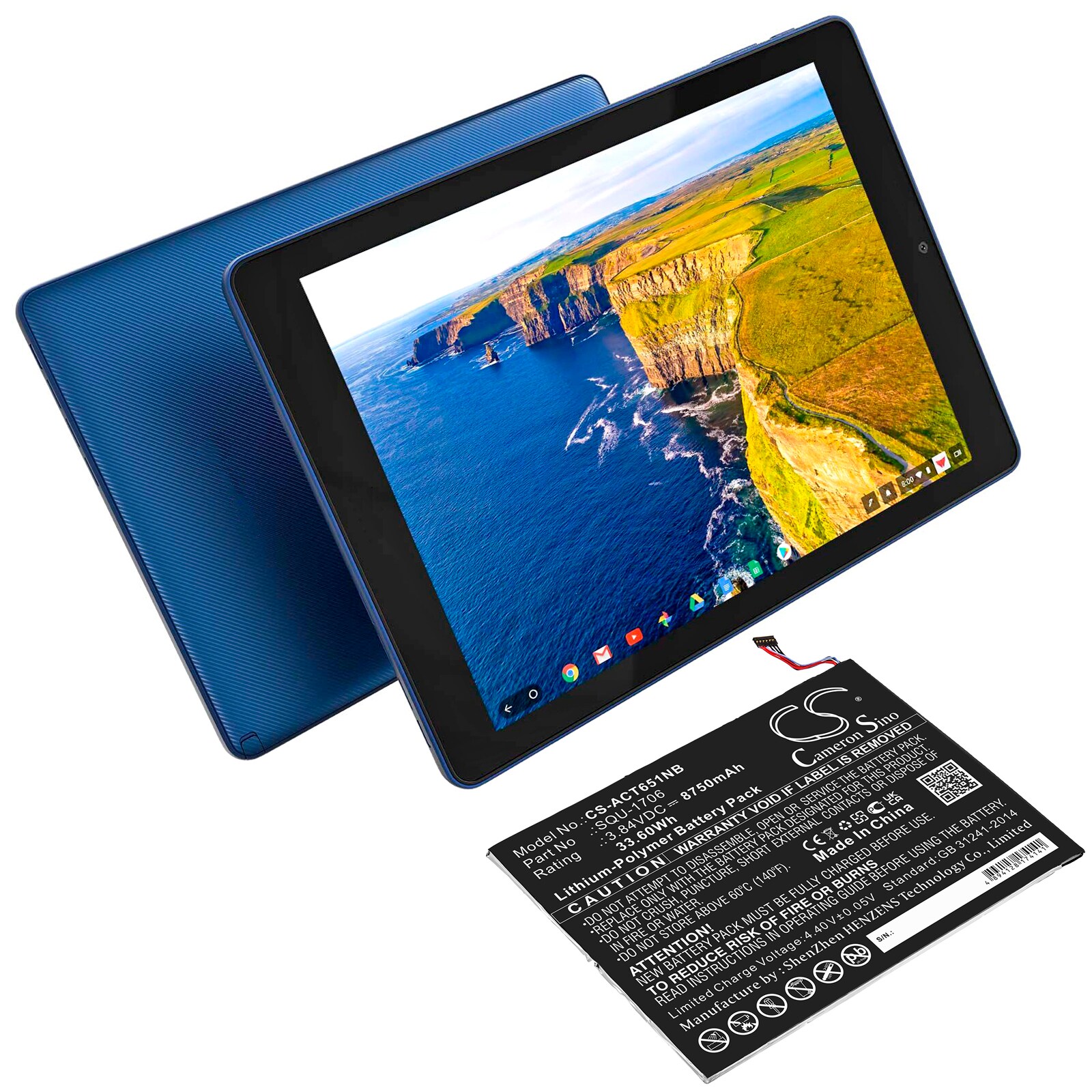Nettbrettbatteri for Acer Chromebook Tab 10, D651N