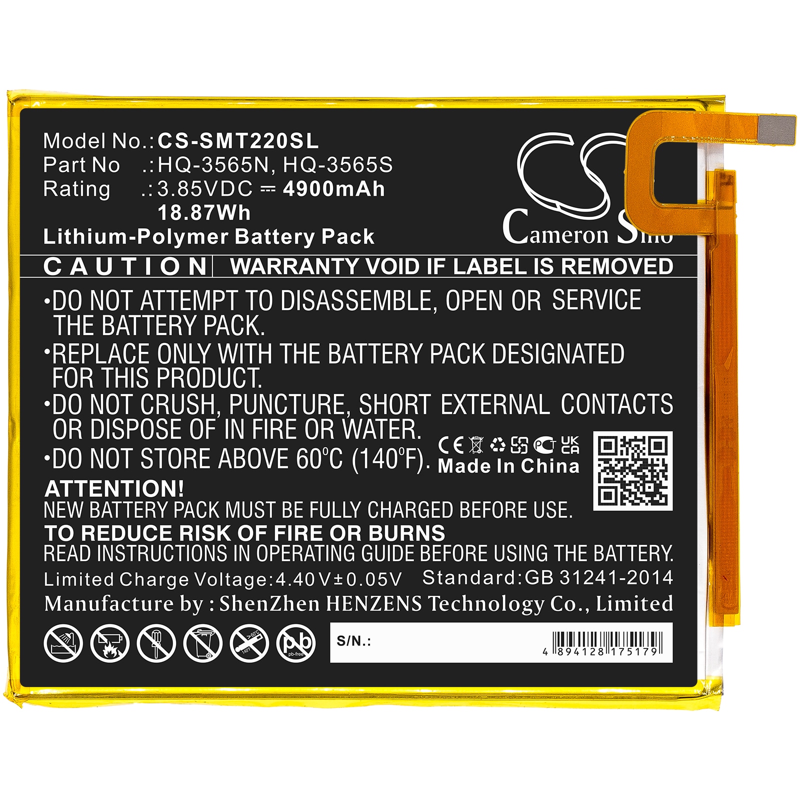 Batteri til nettbrett for Samsung Galaxy Tab A7 Lite, Galaxy Tab A7 Lite 8.7 2021 og andre.