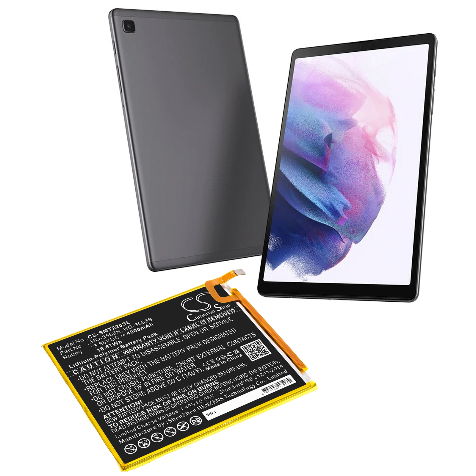 Batteri til nettbrett for Samsung Galaxy Tab A7 Lite, Galaxy Tab A7 Lite 8.7 2021 og andre.