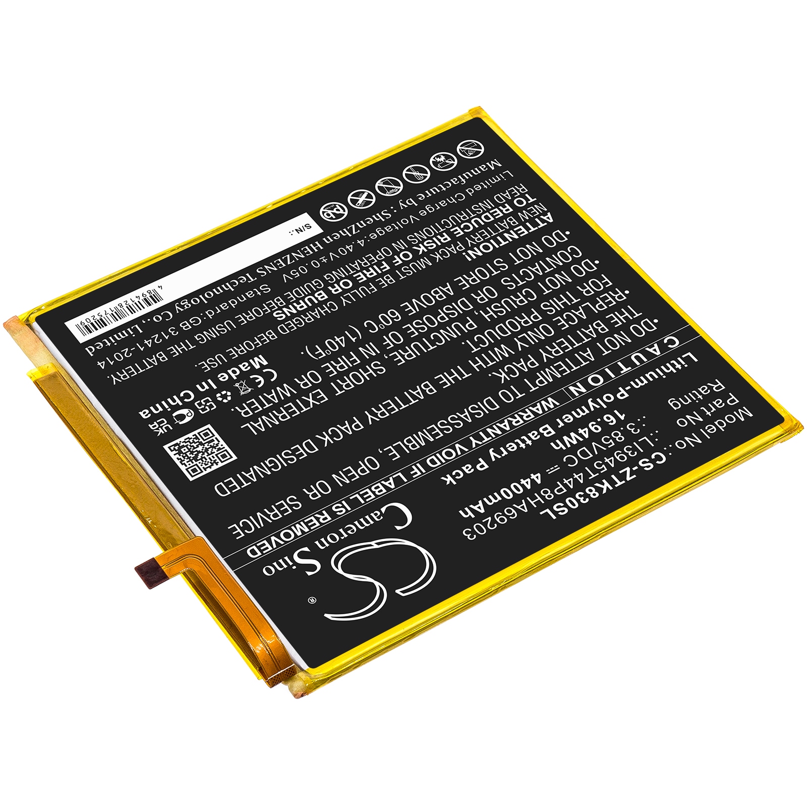 Nettbrettbatteri for ZTE Grand X View 2, Zpad 8, K83 og andre.