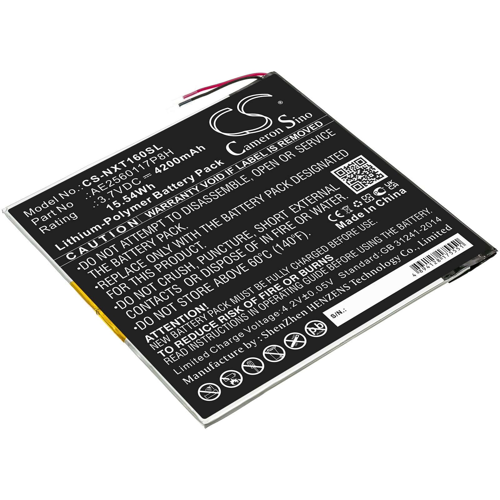 Batteri til nettbrett for Nextbook Ares 10A, NX16A10132SPS