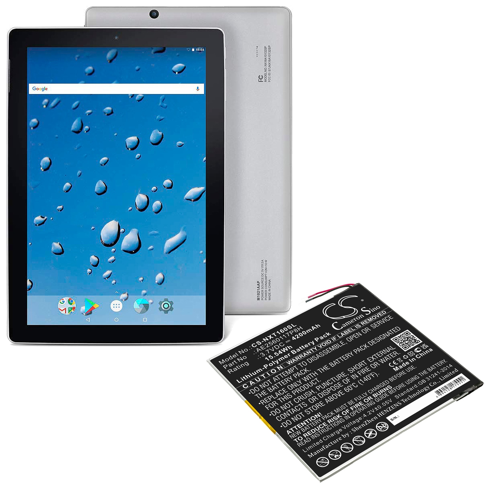 Batteri til nettbrett for Nextbook Ares 10A, NX16A10132SPS