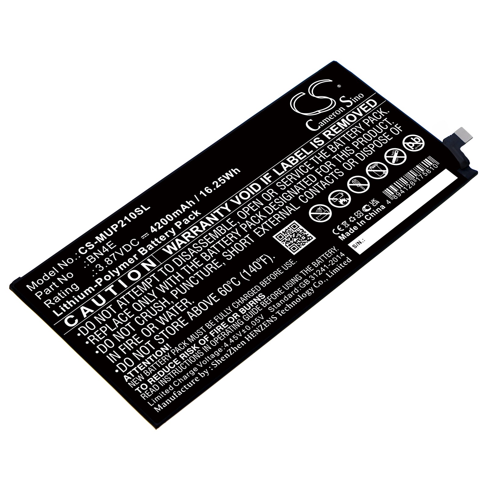 Batteri til nettbrett for Xiaomi Pad 5, Mi Pad 5, 21051182G