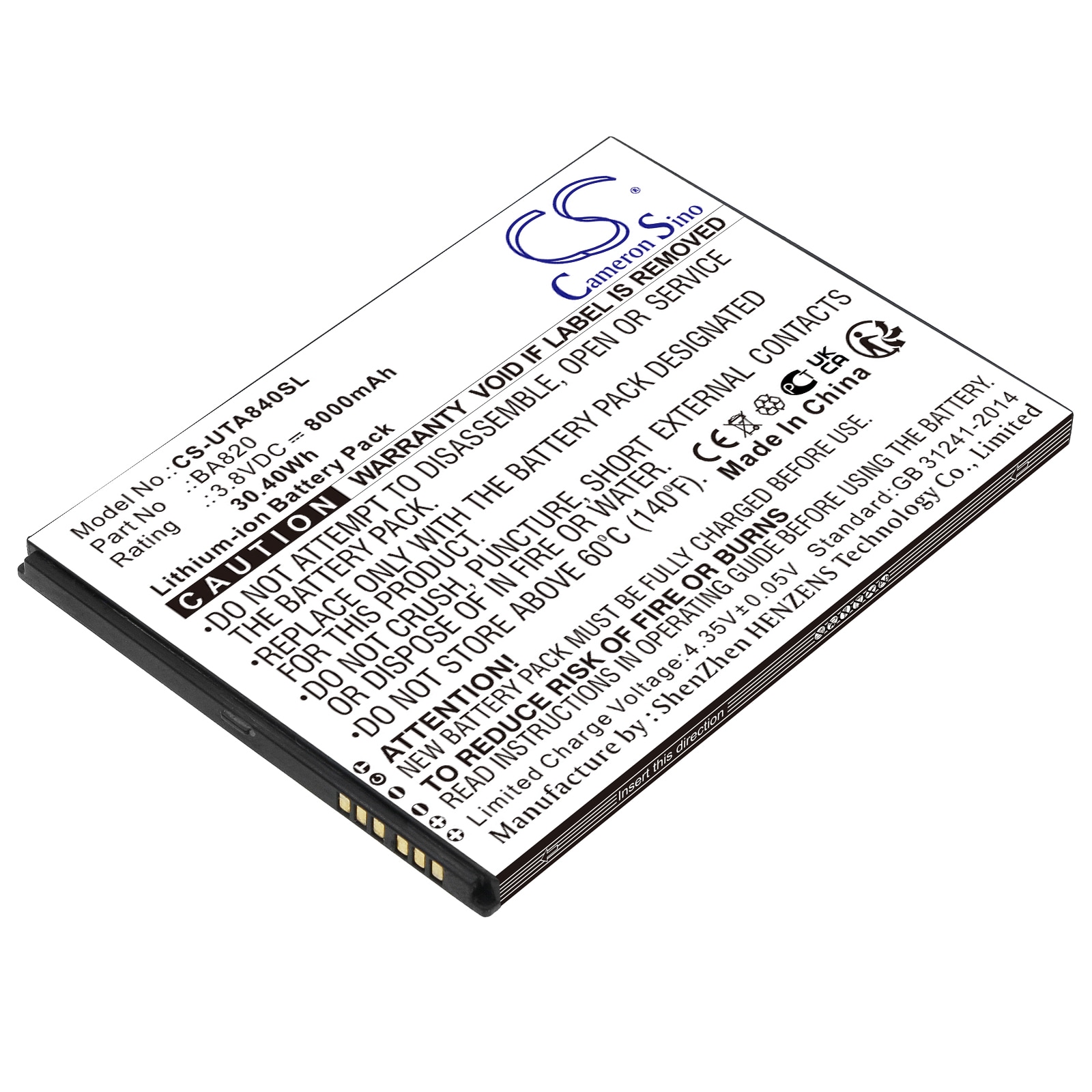 Batteri til nettbrett for Unitech TB85