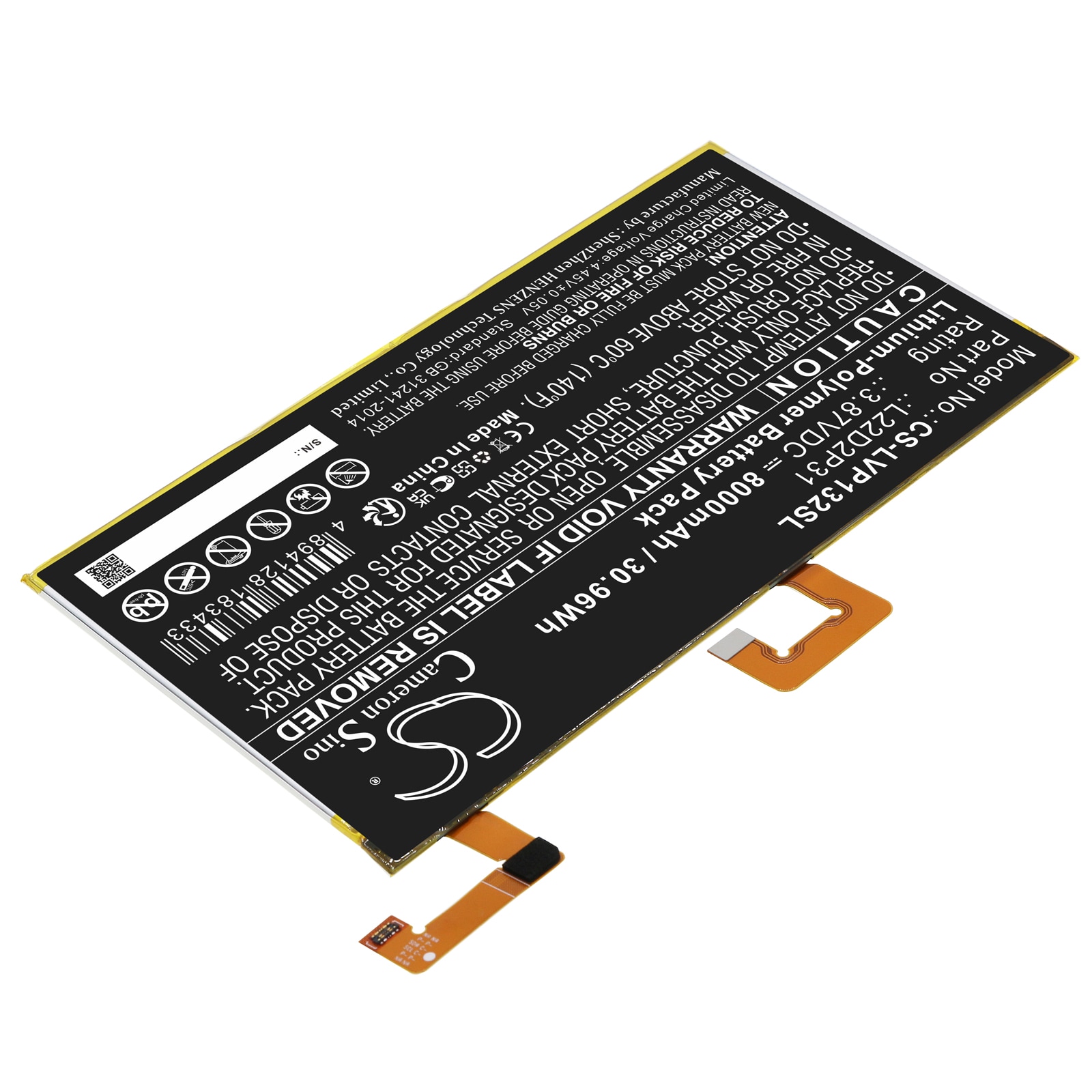 Batteri til nettbrett for Lenovo Tab P11 Pro, TB-J706, TB132F