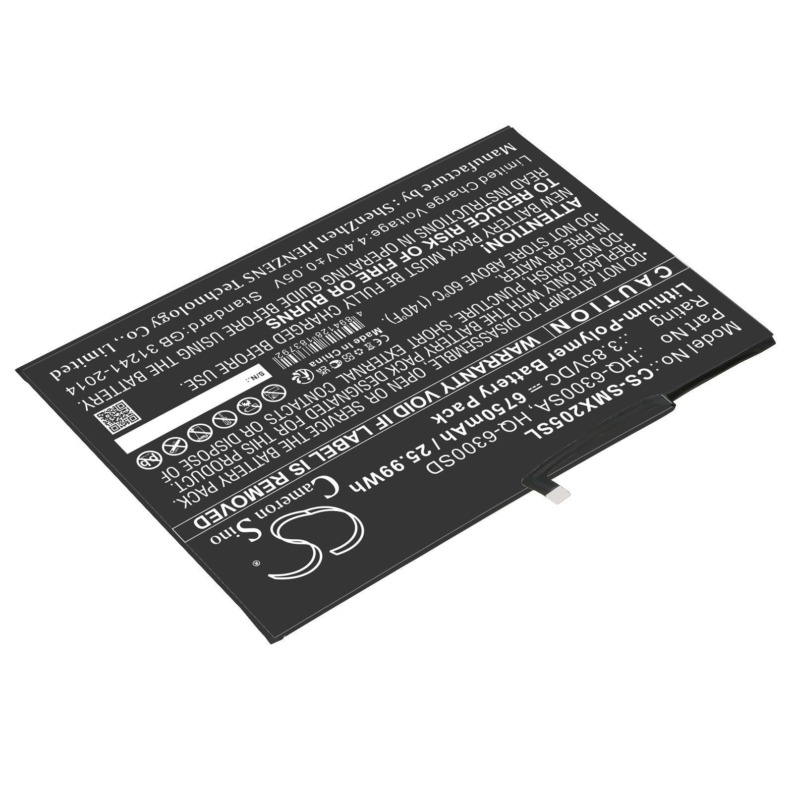 Batteri til nettbrett for Samsung Tab A8 10.5, SM-X200, SM-X205