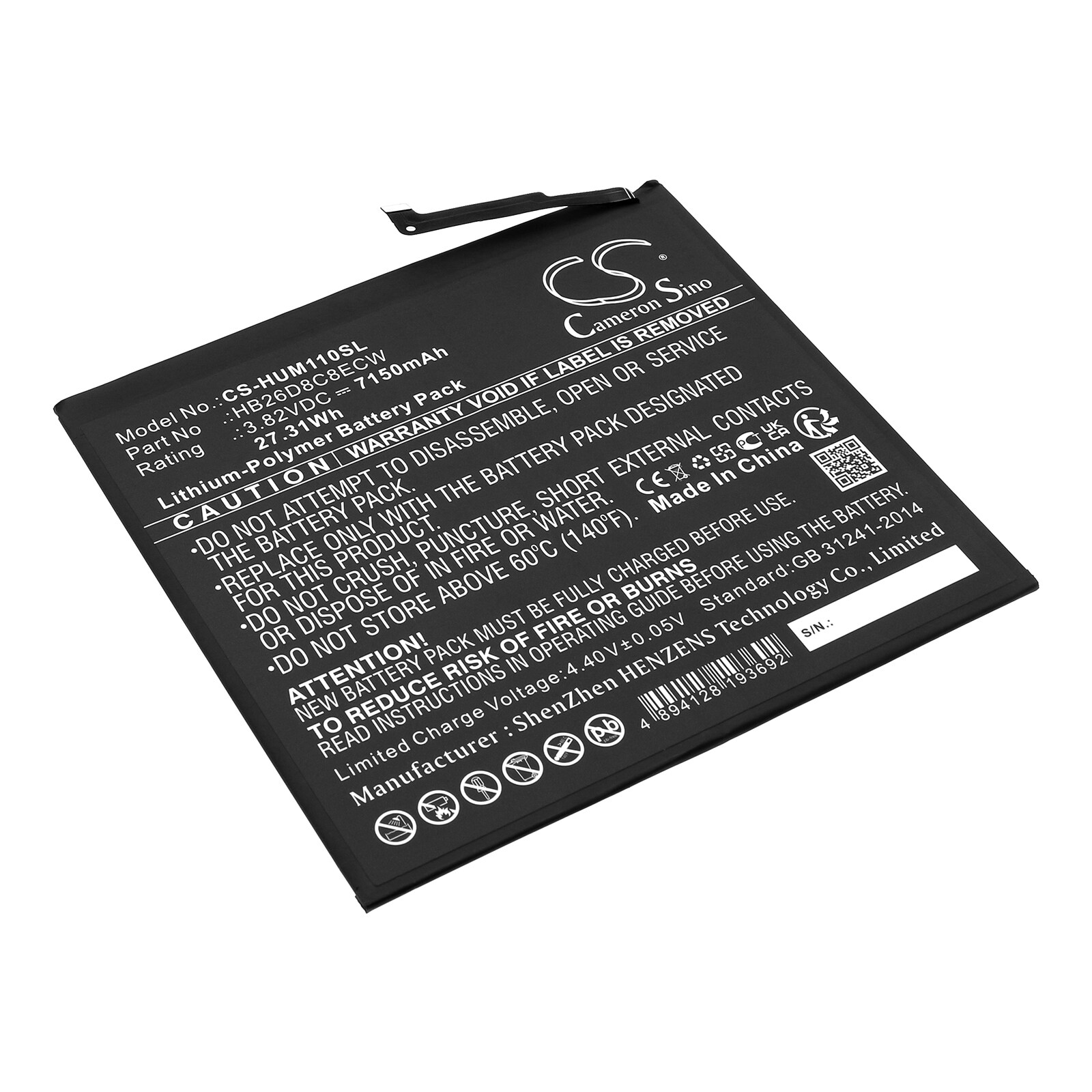 Batteri til nettbrett for Huawei MatePad 11, DBY-W09