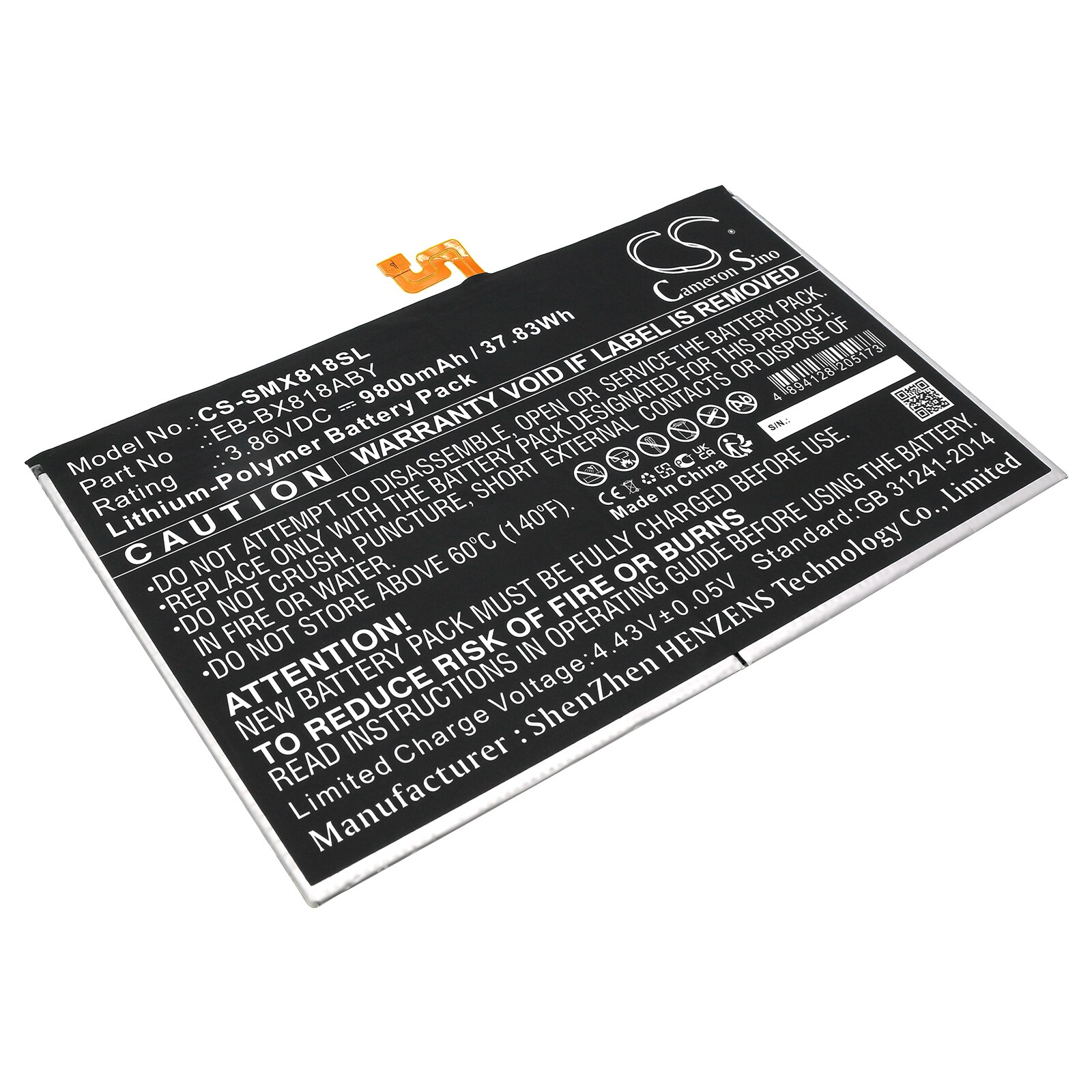 Batteri til nettbrett for Samsung SM-X816N, SM-X816, SM-X818A og andre.