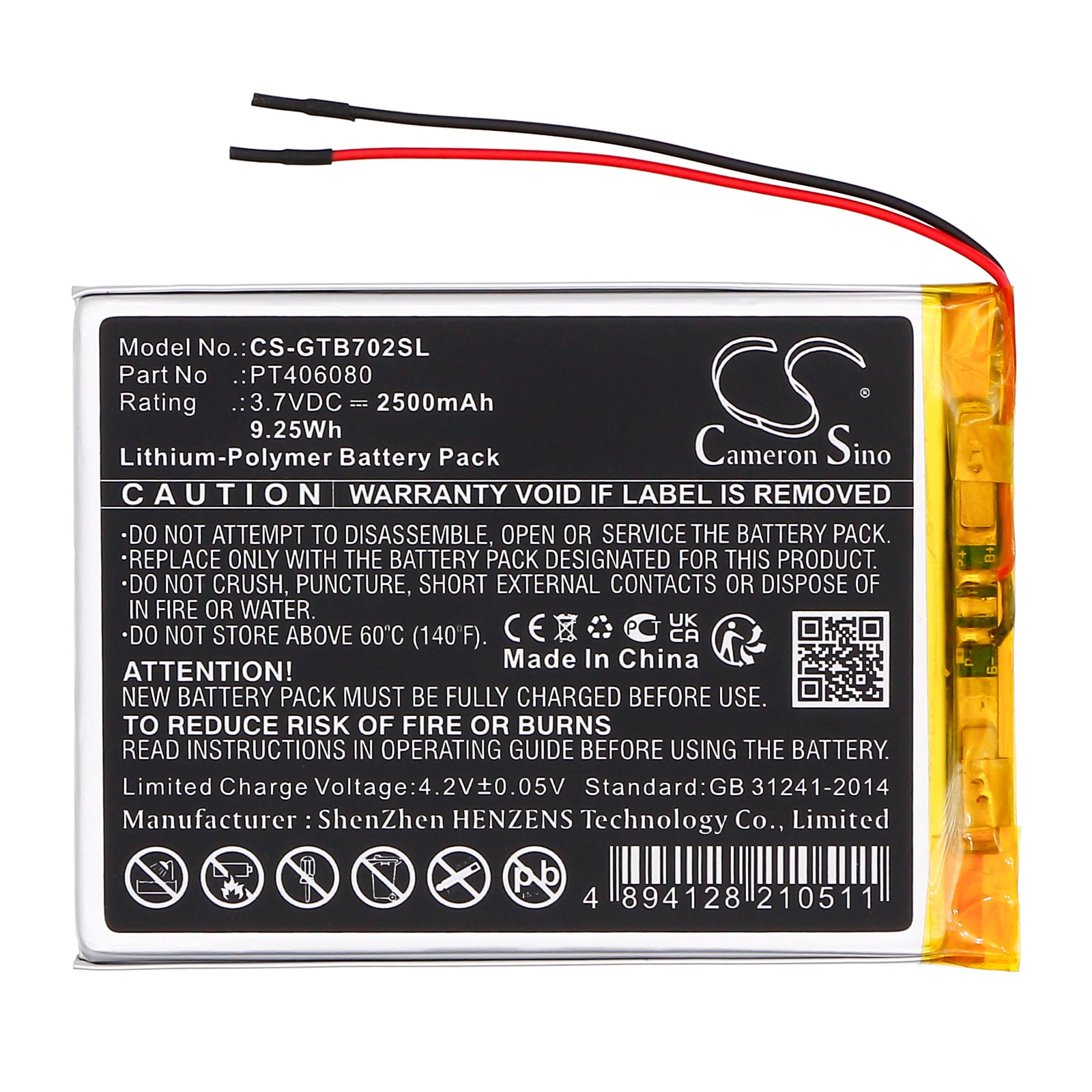 Batteri til nettbrett for 3GO GT7002, Geotab 7