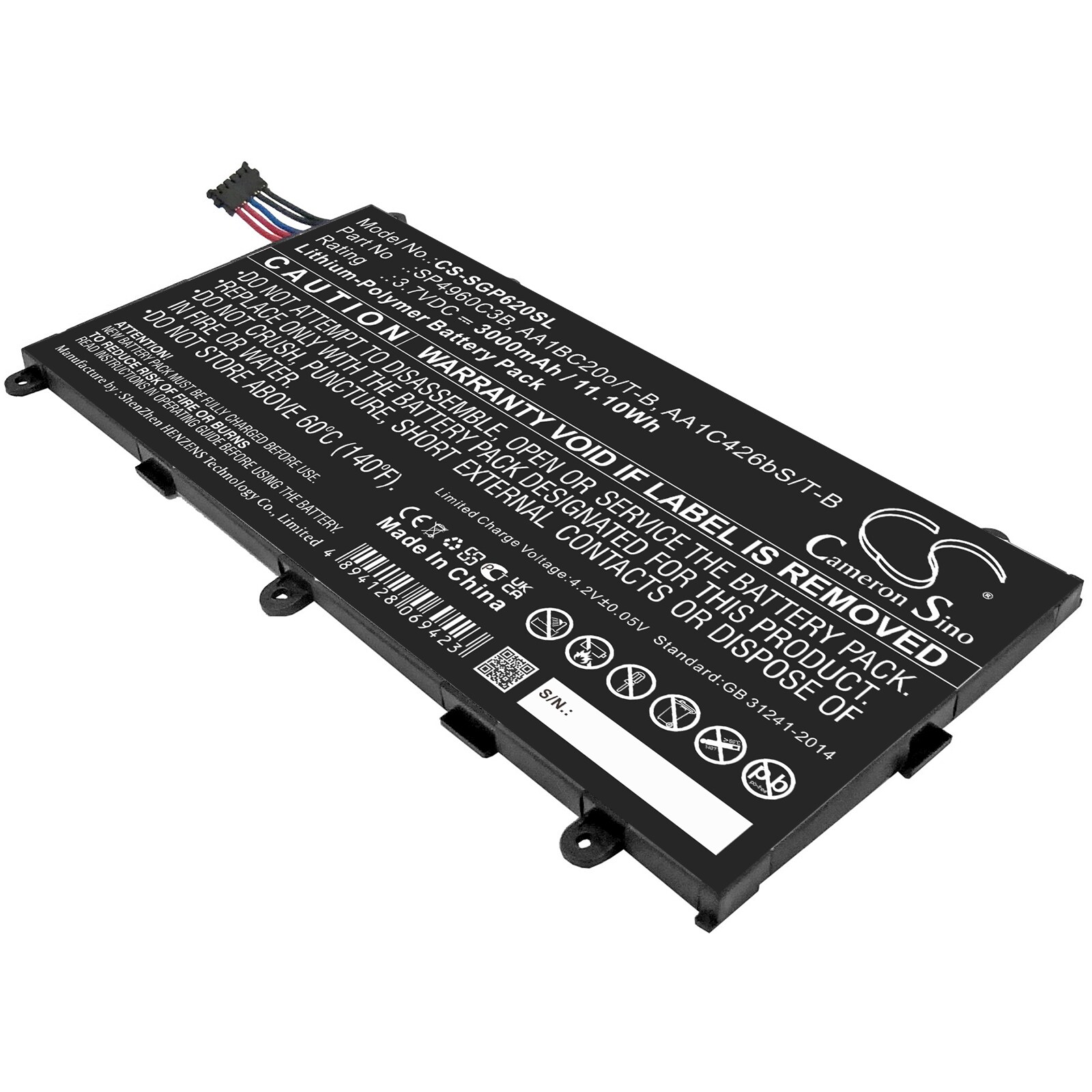 Batteri til nettbrett for Samsung GT-P6200, GT-P3110, GT-P3113 og andre.