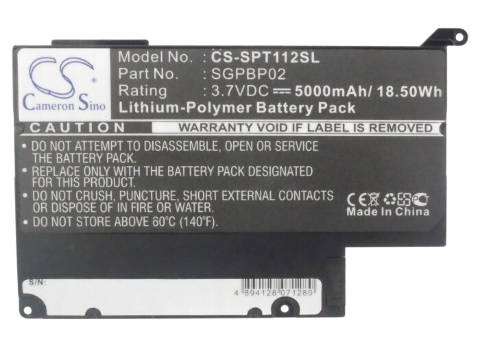 Batteri til nettbrett for Sony SGPT111CN, SGPT112CN, Tablet S2 og andre.