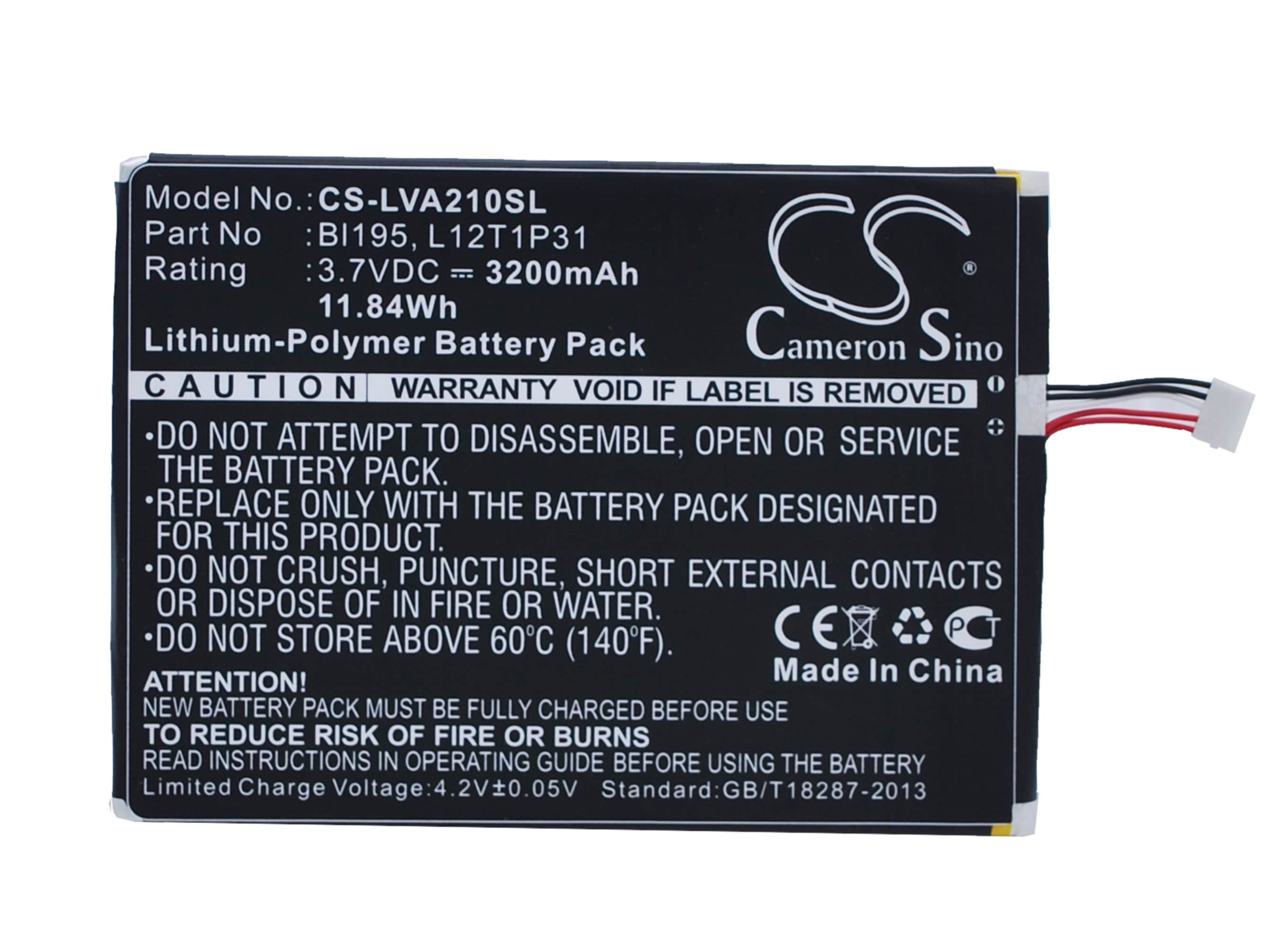 Batteri til nettbrett for Lenovo A2107, A2207, A2 og andre.
