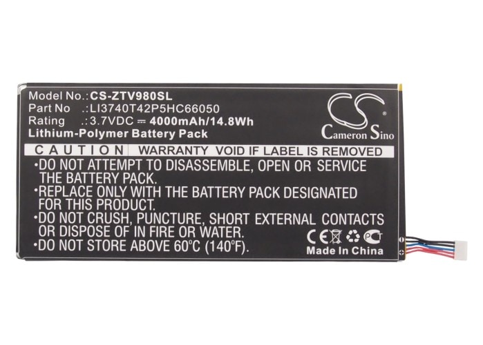Nettbrettbatteri for ZTE T98, V9s, P98T