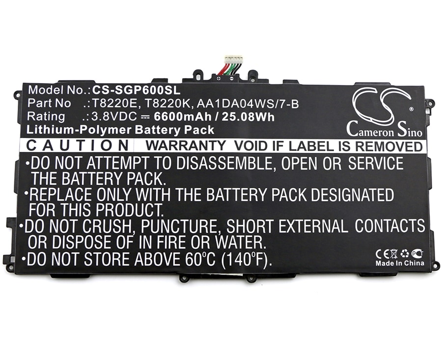 Batteri til nettbrett for Samsung SM-P600, SM-P601, Galaxy Note 10.1 og andre.