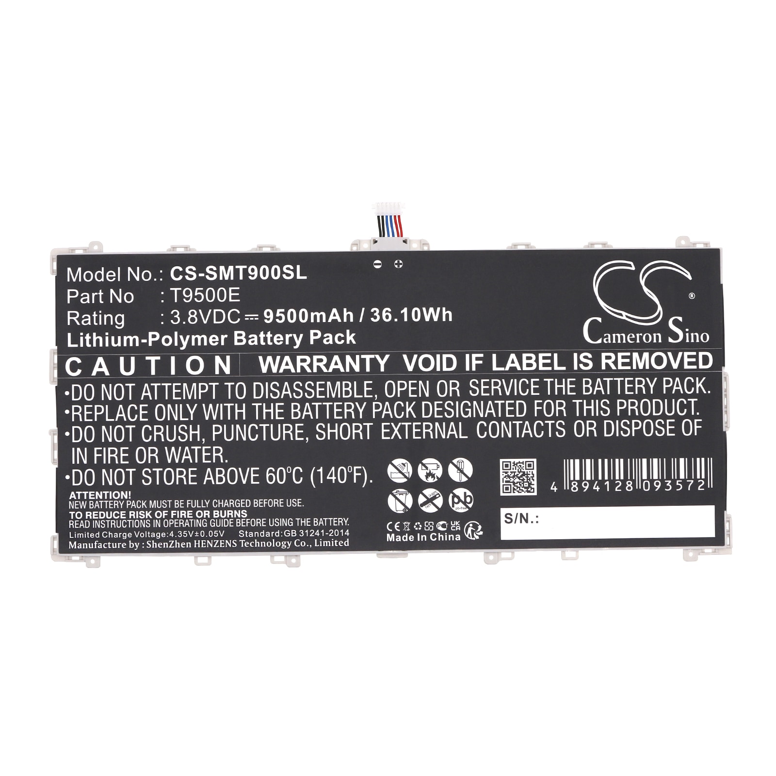 Batteri til nettbrett for Samsung SM-T900, SM-T905, Galaxy TabPRO 12.2 og andre.