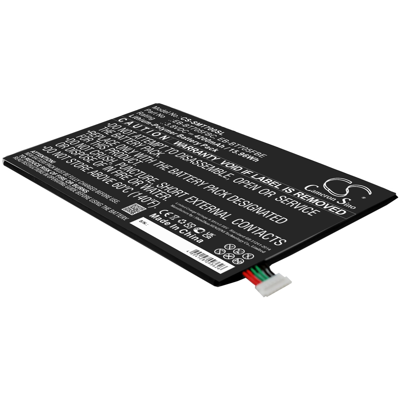 Batteri til nettbrett for Samsung Galaxy Tab S 8.4, SM-T700, SM-T705 og andre.
