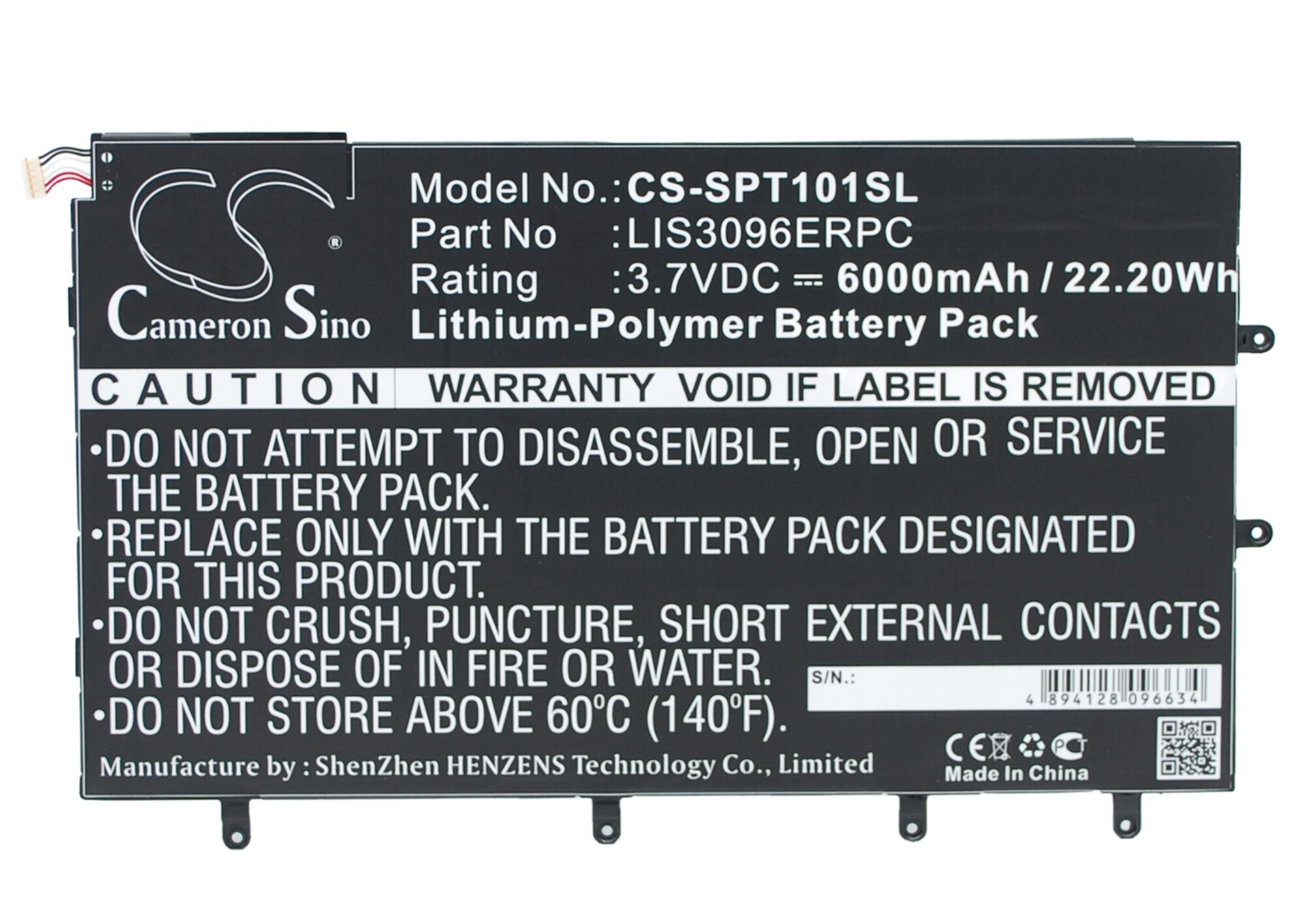 Batteri til nettbrett for Sony Xperia Tablet Z 10.1", SO-03E, Xperia Tablet Z og andre.