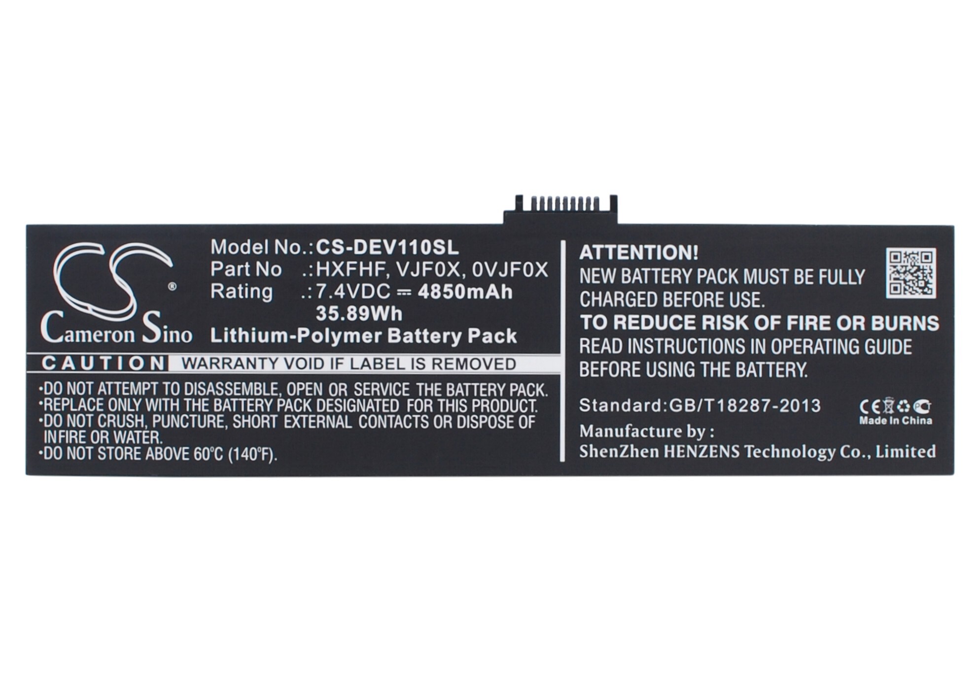 Batteri til nettbrett for DELL Venue 11 Pro, Pro11i-2501BLK og andre