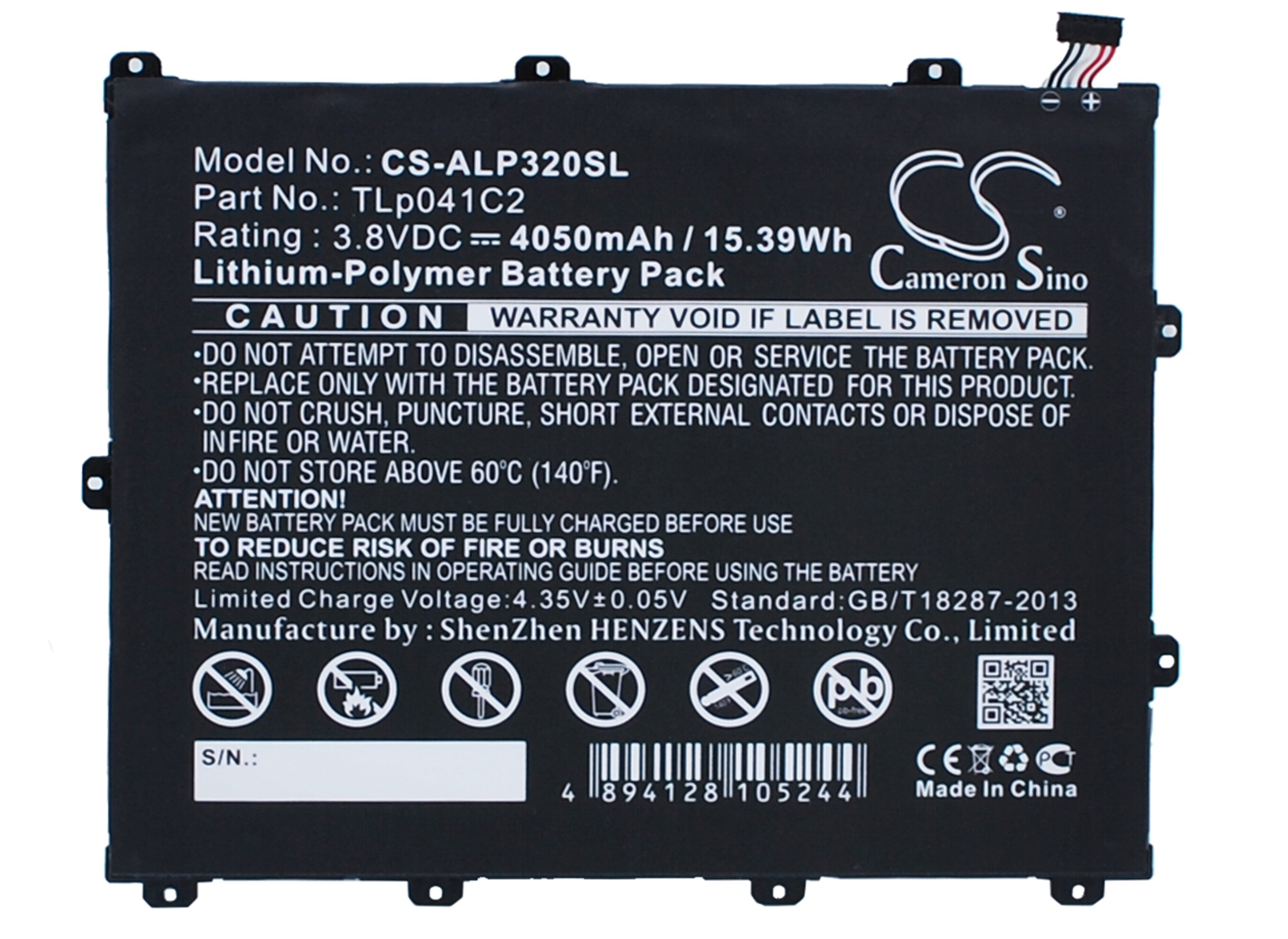 Nettbrettbatteri for Alcatel One Touch POP 8, P320A, Trek HD og andre.