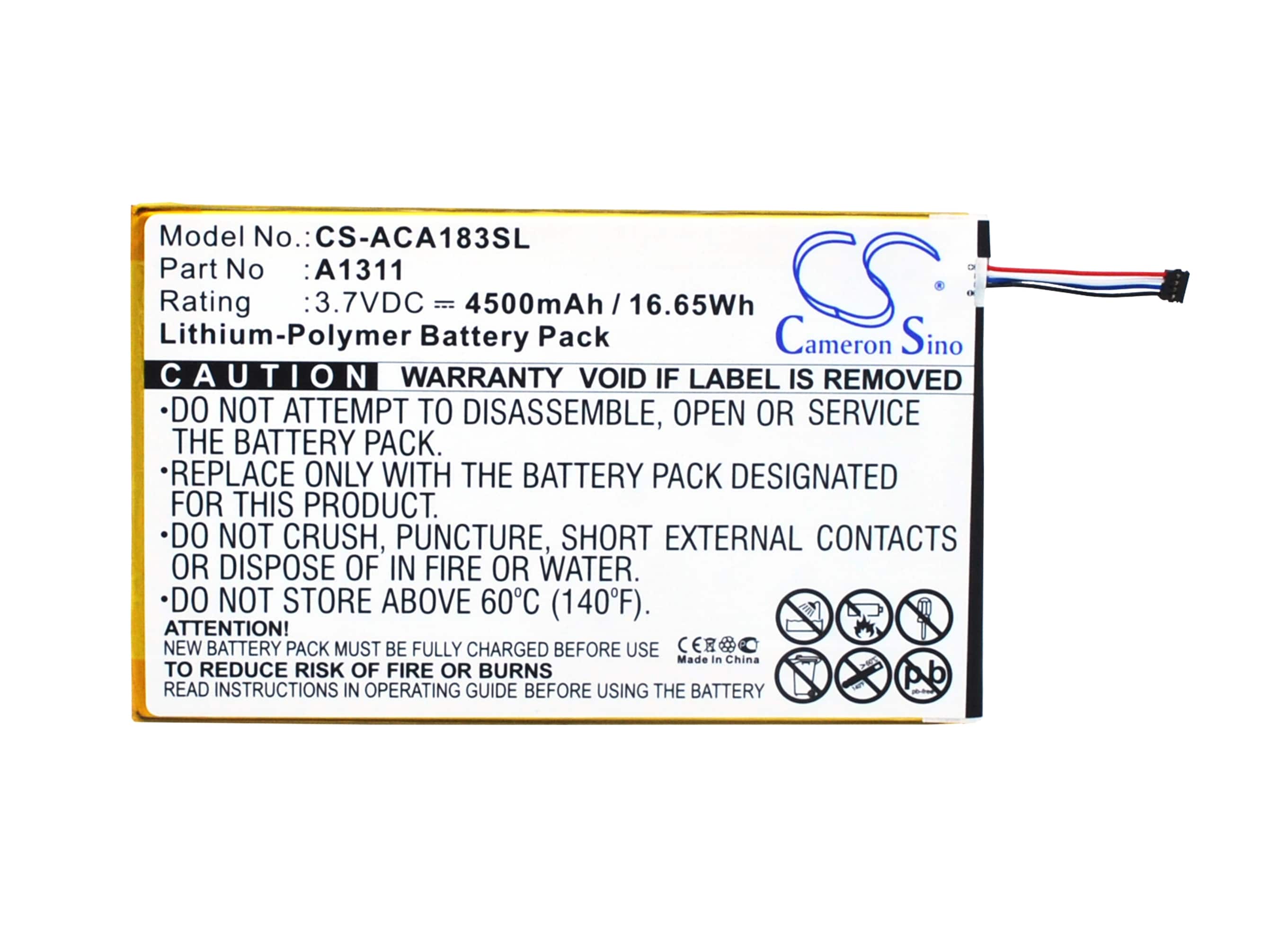 Nettbrettbatteri for Acer Iconia Tab 8, A1-830, A1-830-2Csw-L16T og andre.