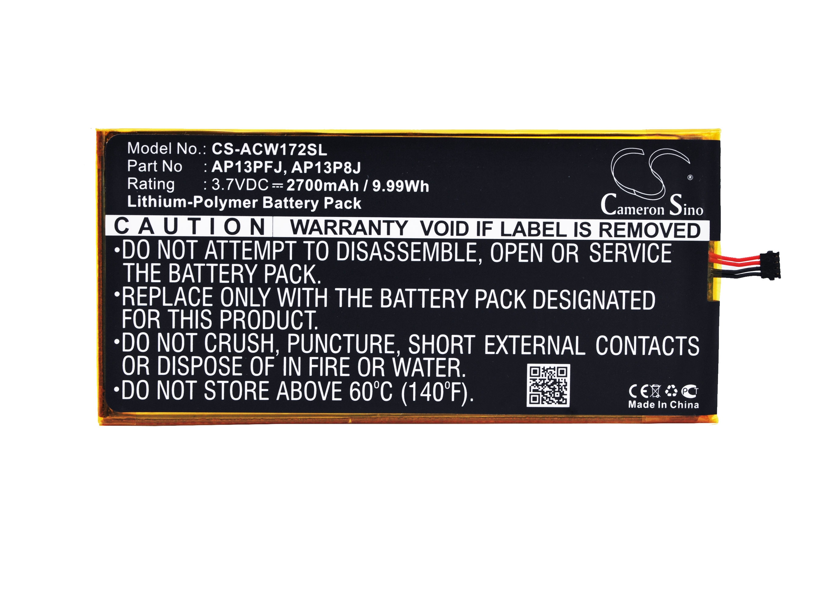 Nettbrettbatteri for Acer Iconia B1-720, Iconia B1-720-L864 og andre.