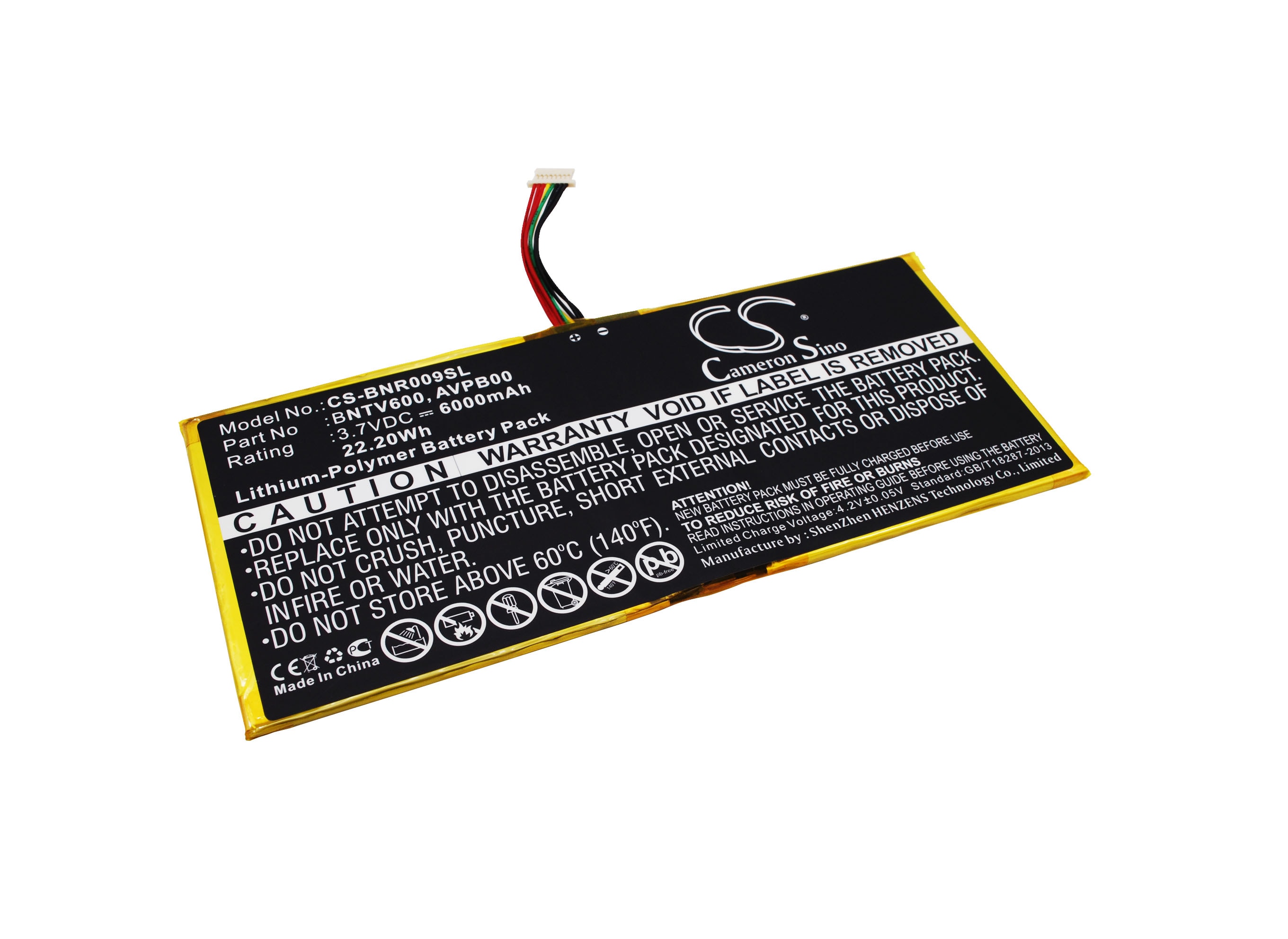 Nettbrettbatteri for Barnes & Noble NOOK HD+9, Ovation, BNTV600 og andre.