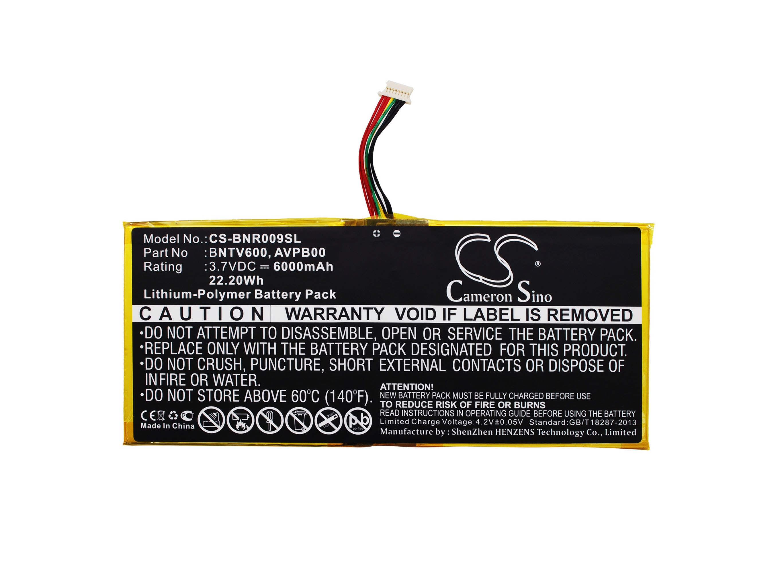Nettbrettbatteri for Barnes & Noble NOOK HD+9, Ovation, BNTV600 og andre.