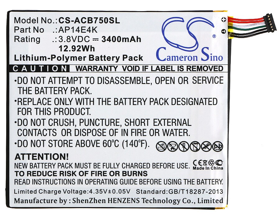 Batteri til nettbrett for Acer Iconia One 7 B1-750