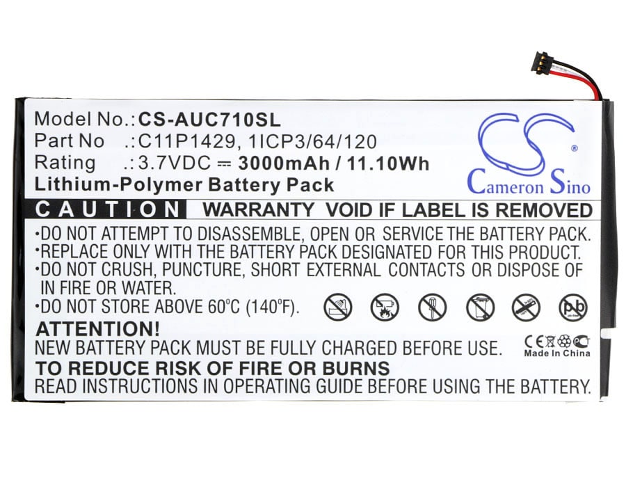 Nettbrettbatteri for Asus Zenpad C7.0, Zenpad Z710C, Z710C-AI-BK og andre.
