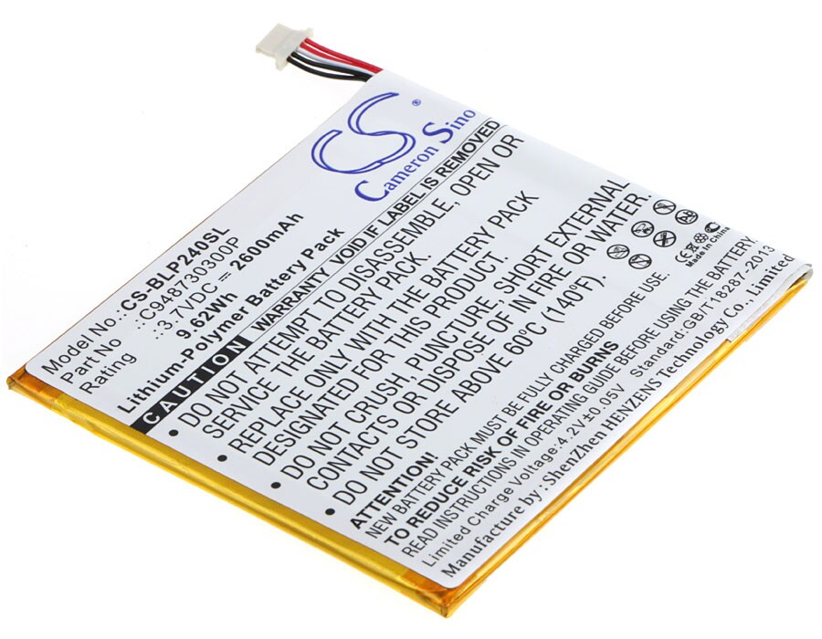 Nettbrettbatteri for BLU TouchBook G7, P240u, TouchBook G7 G7 7.0" 3G og andre.