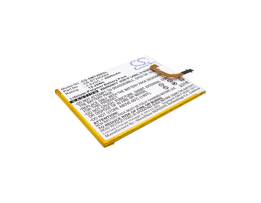 Batteri til nettbrett for Samsung Galaxy Tab E 7.0 2016 4G LTE, SM-T280, SM-T285 og andre.