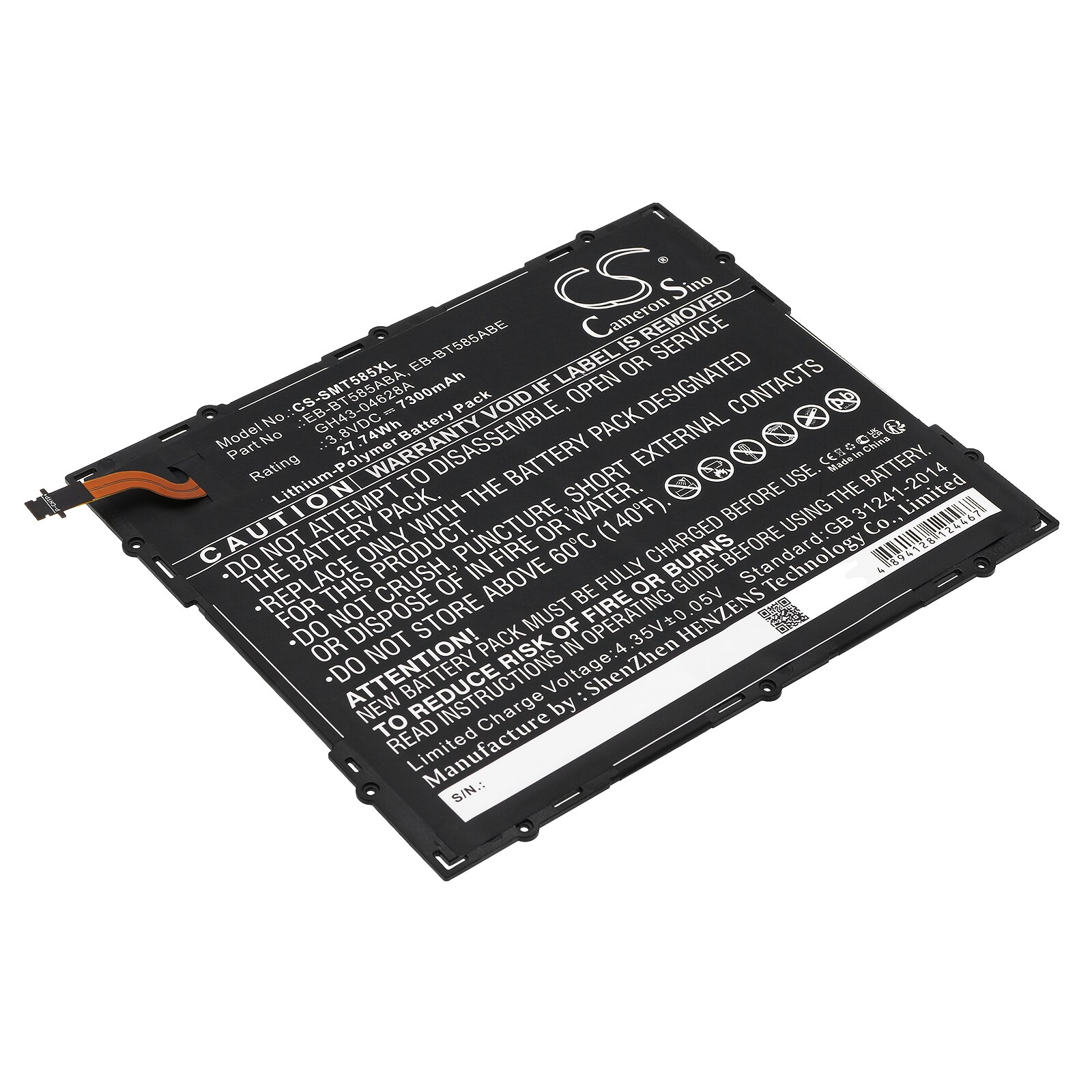 Batteri til nettbrett for Samsung SM-T580, SM-T585, Galaxy Tab A 10.1 2016 WiFi og andre.