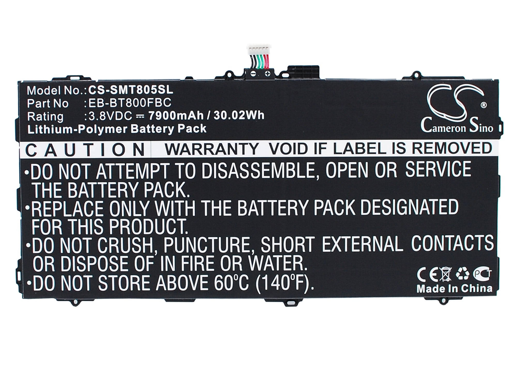 Batteri til nettbrett for Samsung Galaxy Tab S 10.5, SM-T800 WiFI, SM-T805C 4G og andre.