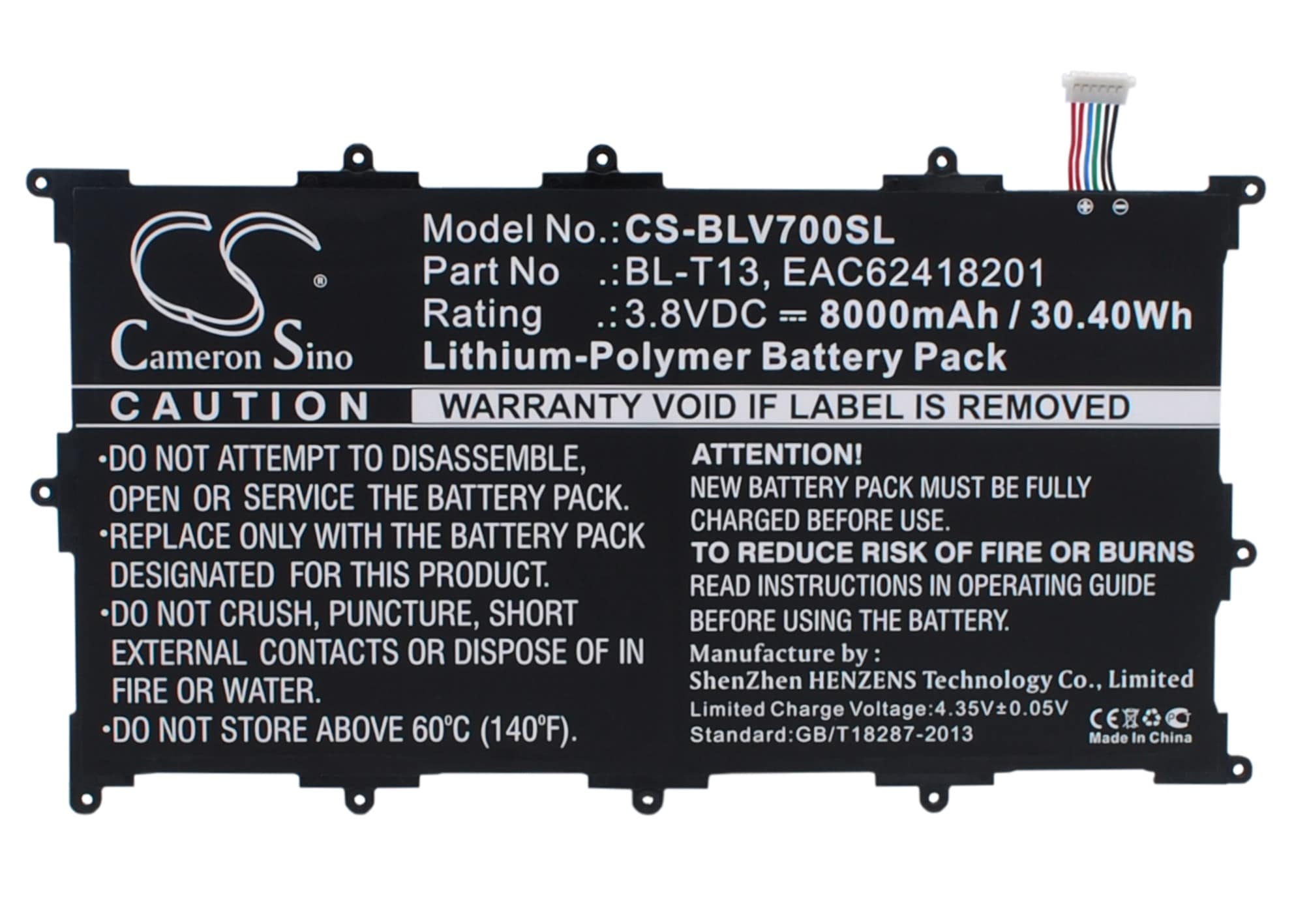Batteri til nettbrett for LG G Pad Tablet 10.1", V700, VK700 og andre.