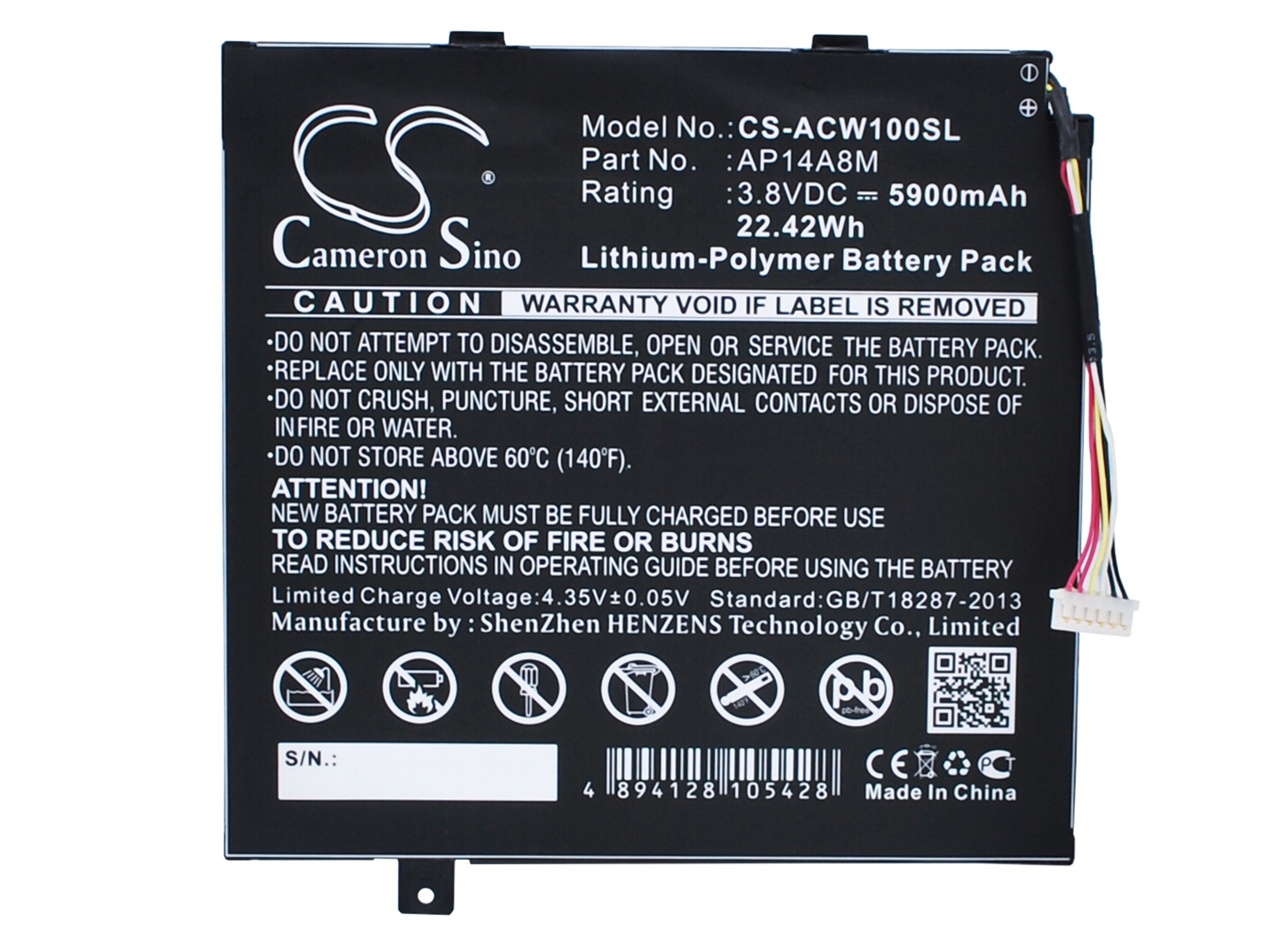 Nettbrettbatteri for Acer Iconia Tab 10 A3-A20, A3-A20FHD, SW5-011 og andre