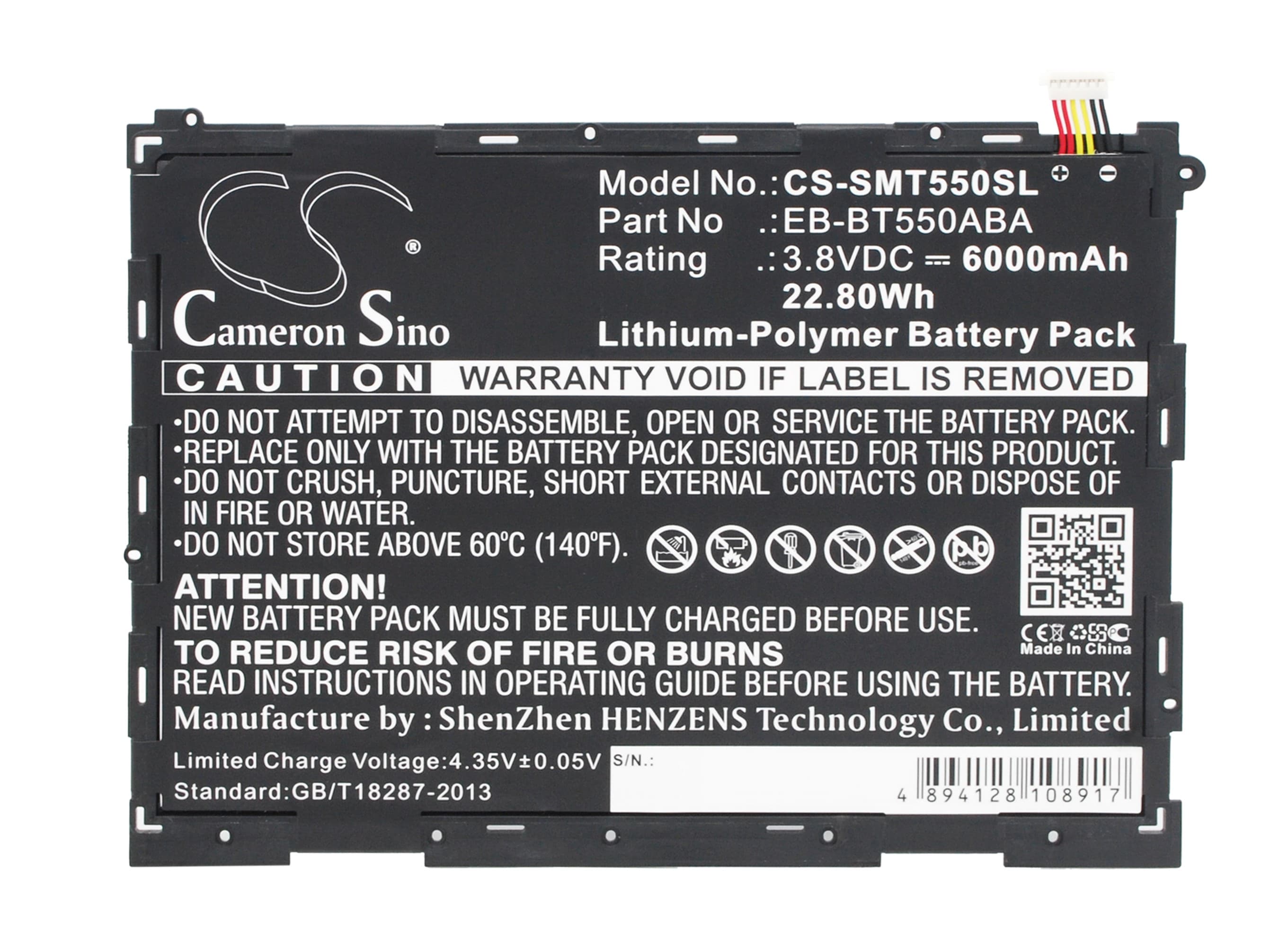 Batteri til nettbrett for Samsung Galaxy Tab A 9.7, SM-T550, SM-P550 og andre.
