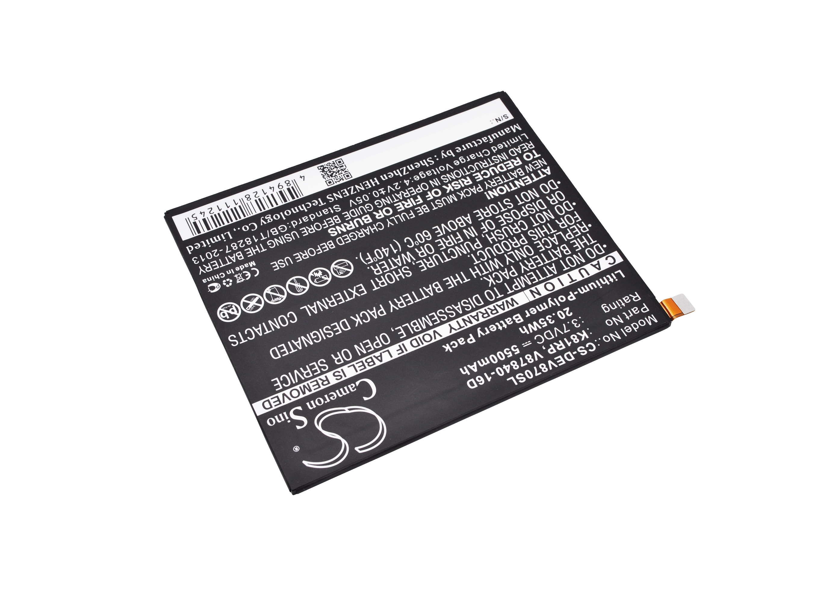 Batteri til nettbrett for DELL Venue 8 7000, Venue 8 7840, V87840-16D