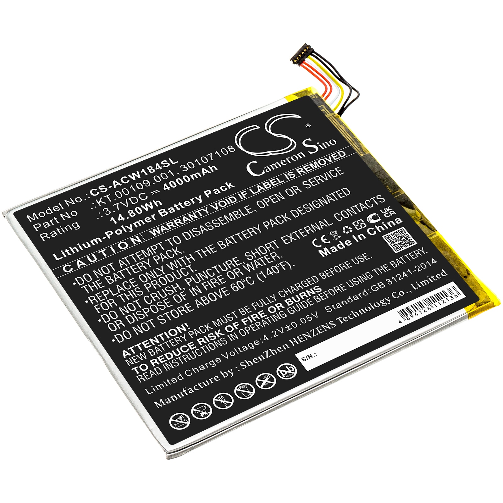 Nettbrettbatteri for Acer Iconia Tab A1-840, Iconia A1-840FHD-10G2 og andre.