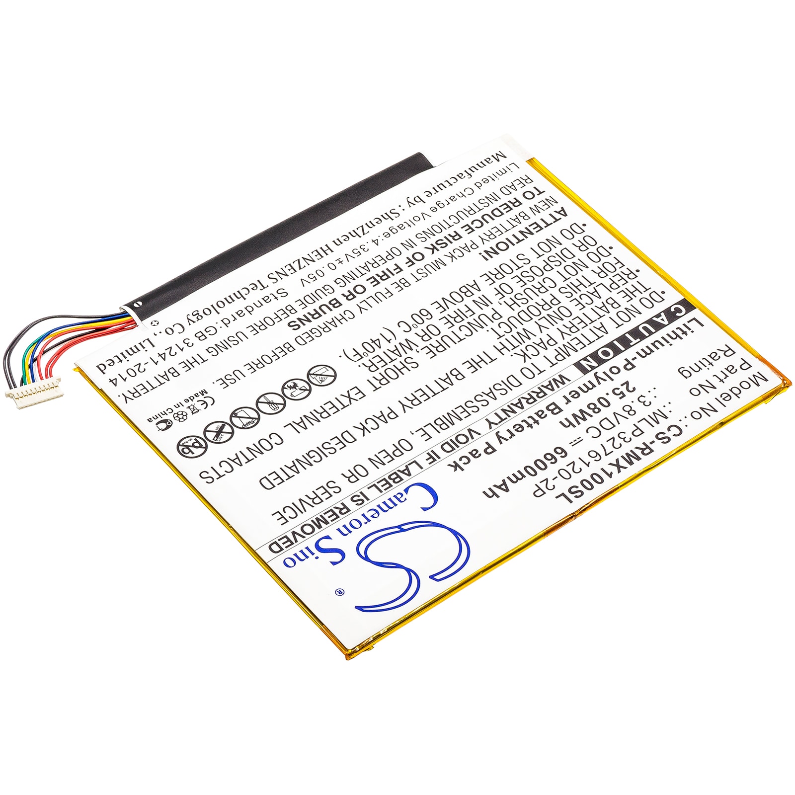 Nettbrettbatteri for Verizon Ellipsis 10, QTAIR7, Ellipsis 10 XLTE og andre.