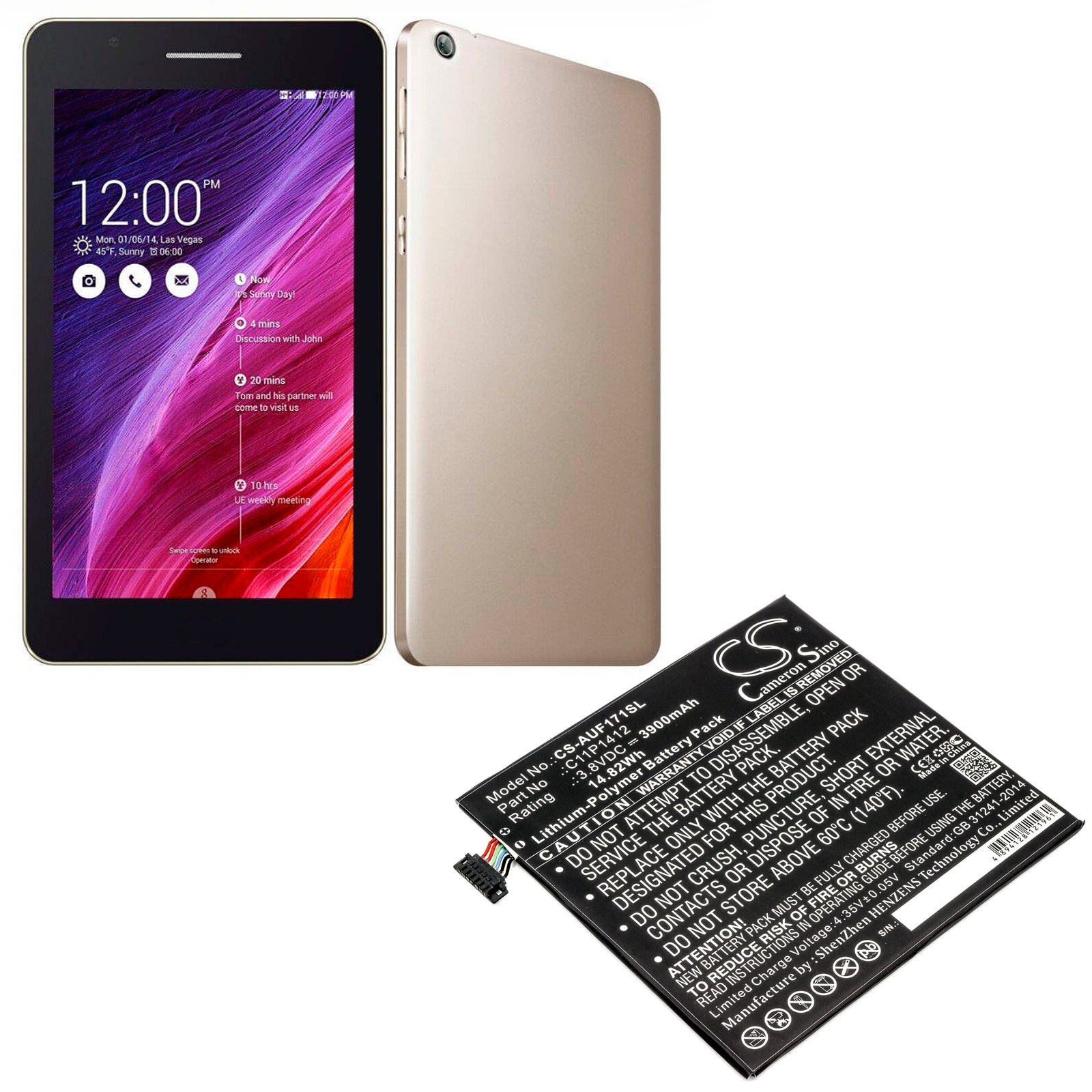 Batteri til nettbrett for Asus Fonepad 7 FE171MG, FE175CG, FE170CG og andre.