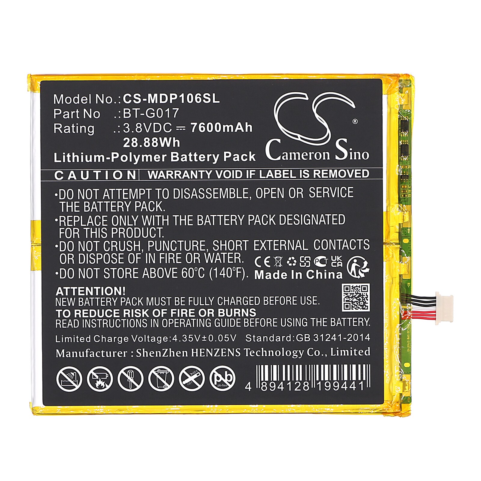 Batteri til nettbrett for Medion Lifetab P10602