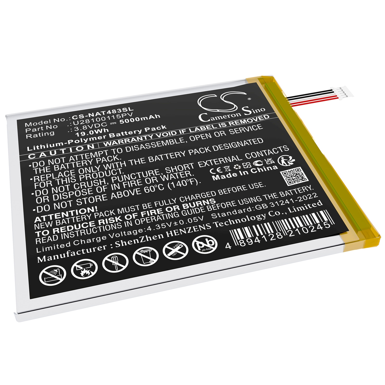 Batteri til nettbrett for ONN Surf 8" 3rd, 100071483