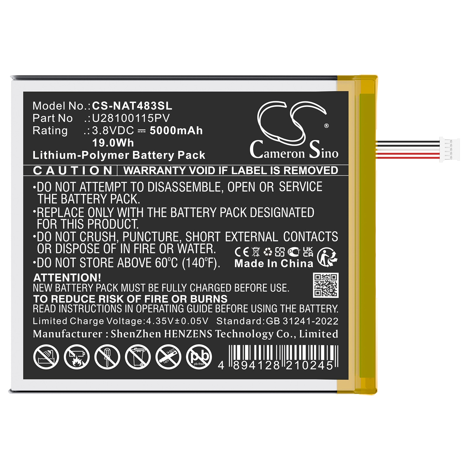 Batteri til nettbrett for ONN Surf 8" 3rd, 100071483