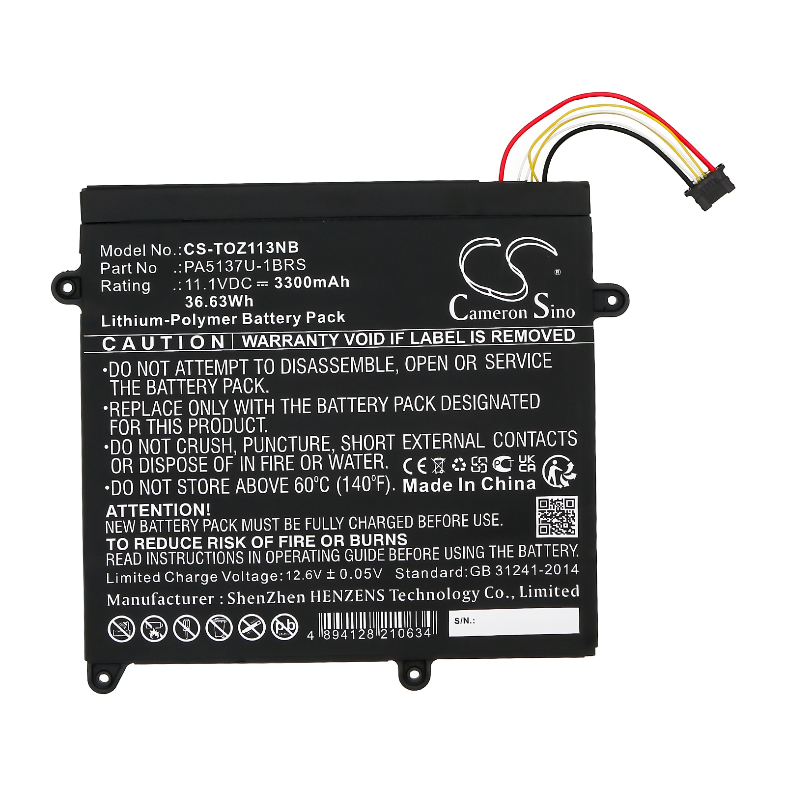 Nettbrettbatteri for Toshiba Portege Z10T-A, Portege Z10T-A-102 og andre.